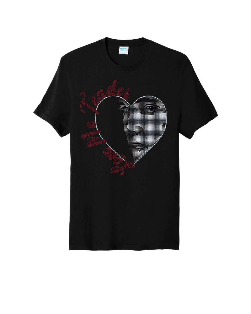 Elvis Love Me Tender Valentine Bling Apparel – Ladies V-Neck Tee, Unisex Crewneck, Ladies Long Sleeve V-Neck Shirt, Unisex Sweatshirt