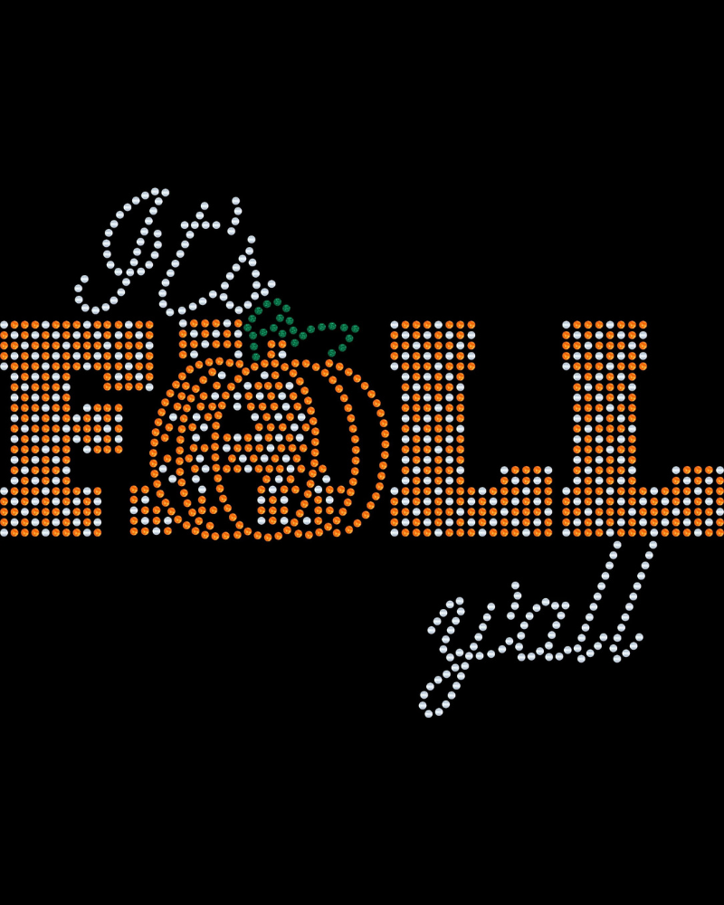 It's Fall Y'all Bling Apparel – Ladies V-Neck Tee, Unisex Crewneck, Ladies Long Sleeve V-Neck Shirt, Unisex Sweatshirt