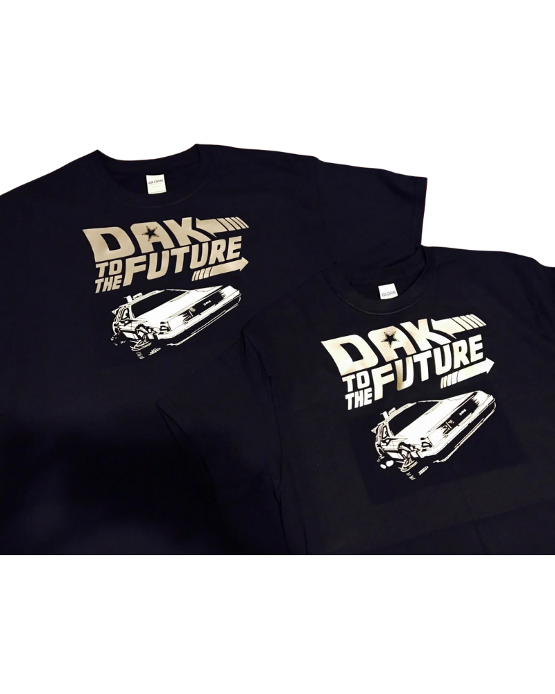 Dak to the Future Dallas Cowboy Graphic Apparel – Ladies V-Neck Tee, Unisex Crewneck, Ladies Long Sleeve V-Neck Shirt, Unisex Sweatshirt