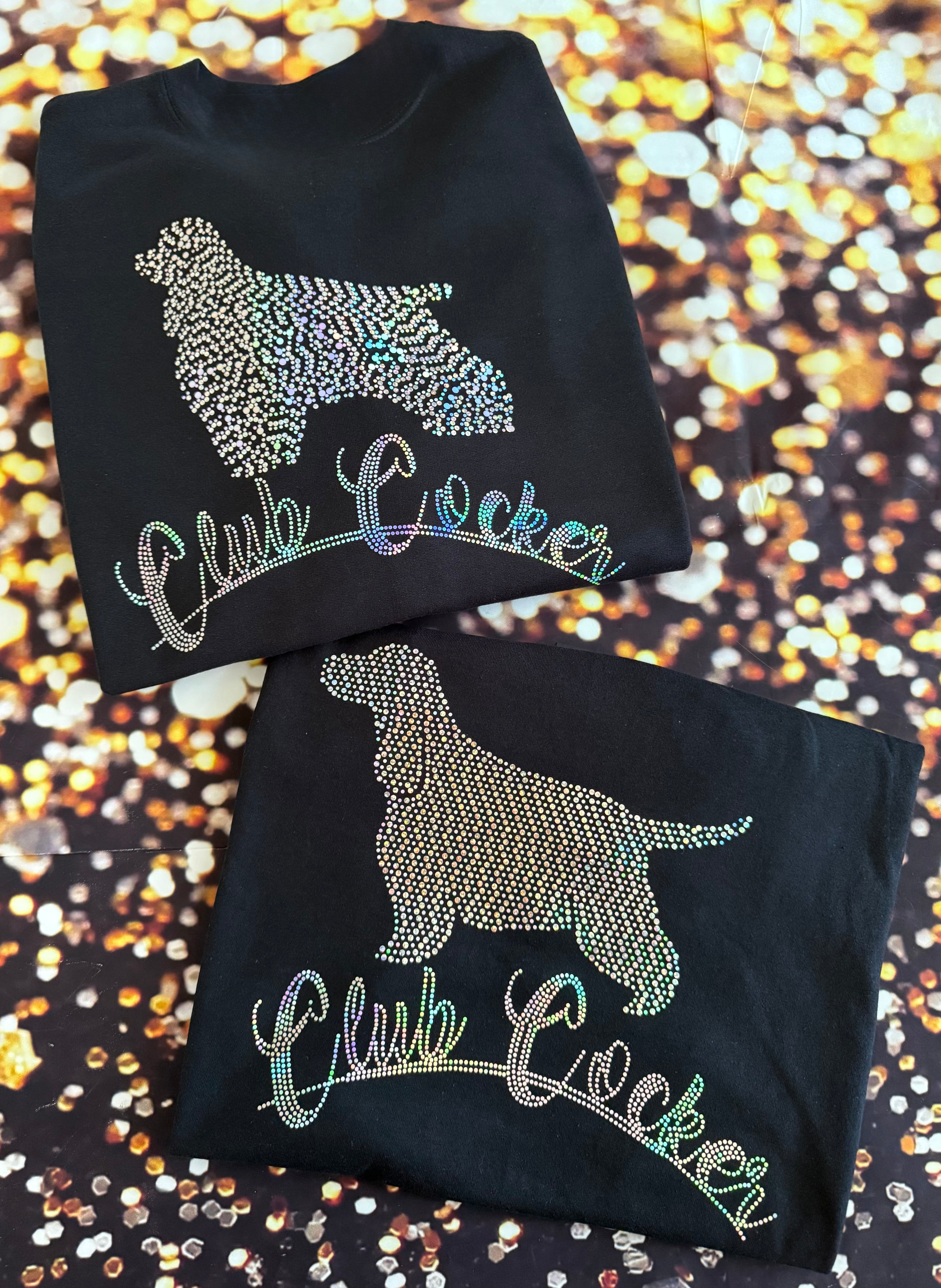 English Cocker Spaniel Club Cocker Dog Mom Bling Apparel – Ladies V-Neck Tee, Unisex Crewneck, Ladies Long Sleeve V-Neck Shirt, Unisex Sweatshirt