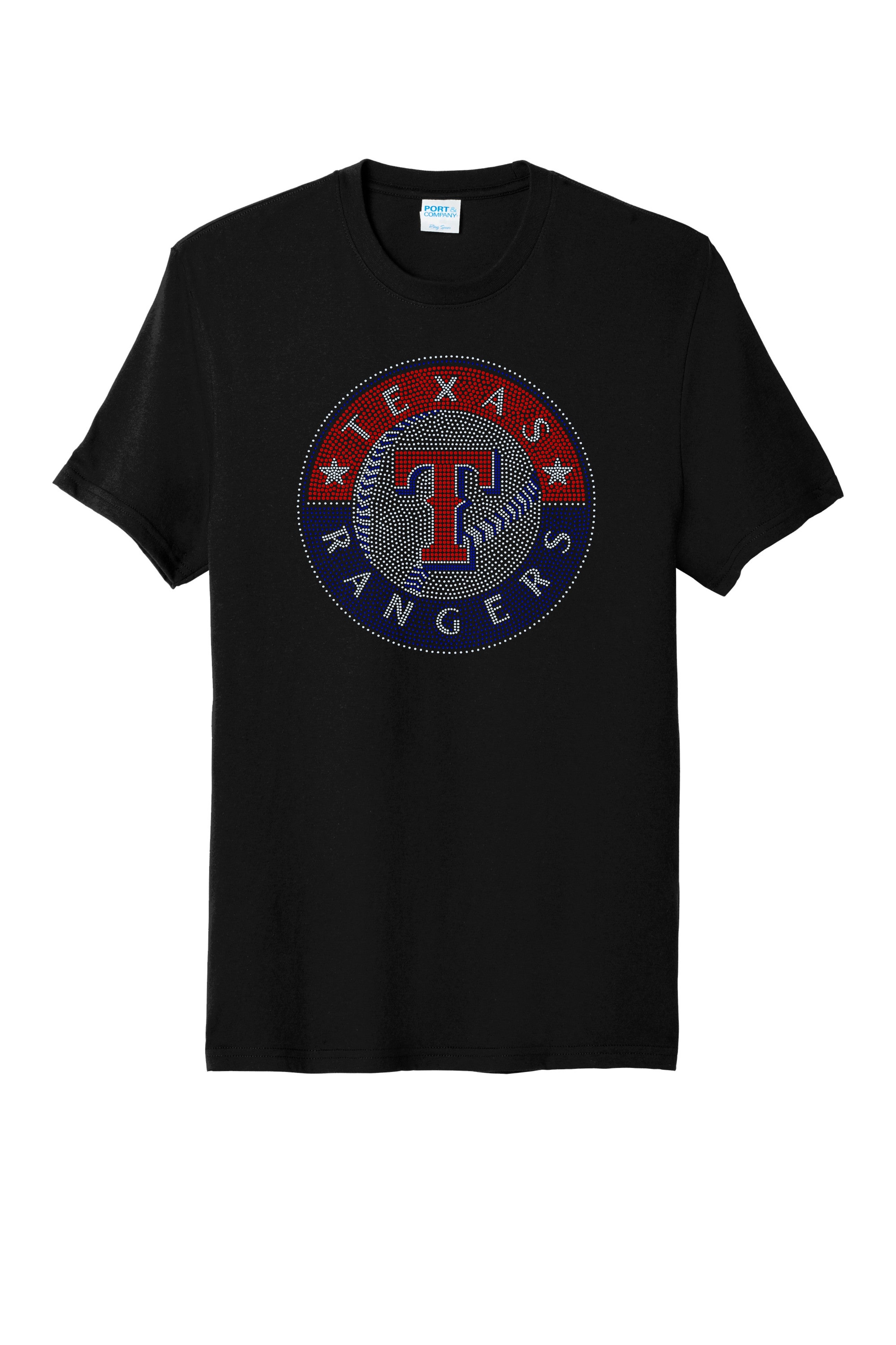 Texas Rangers Baseball Sports Bling Apparel – Ladies V-Neck Tee, Unisex Crewneck, Ladies Long Sleeve V-Neck Shirt, Unisex Sweatshirt