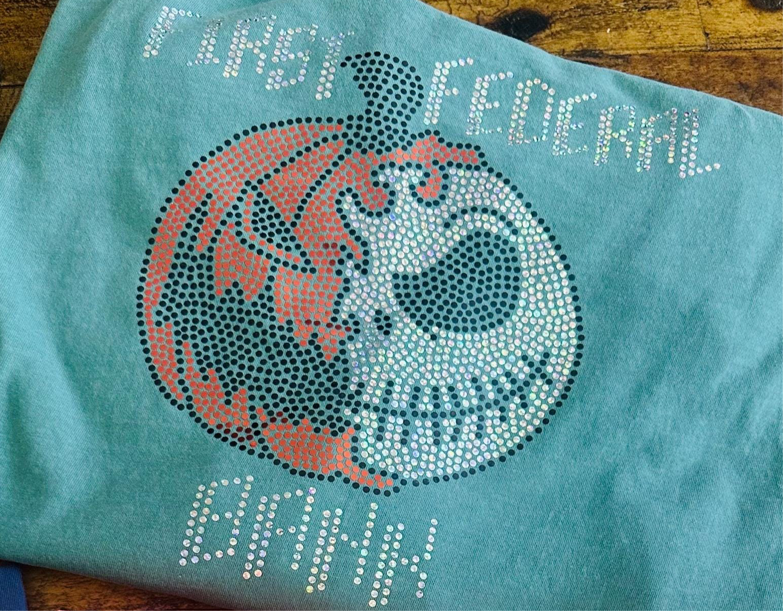 Halloween Pumpkin Jack O Lantern Bling Apparel – Ladies V-Neck Tee, Unisex Crewneck, Ladies Long Sleeve V-Neck Shirt, Unisex Sweatshirt