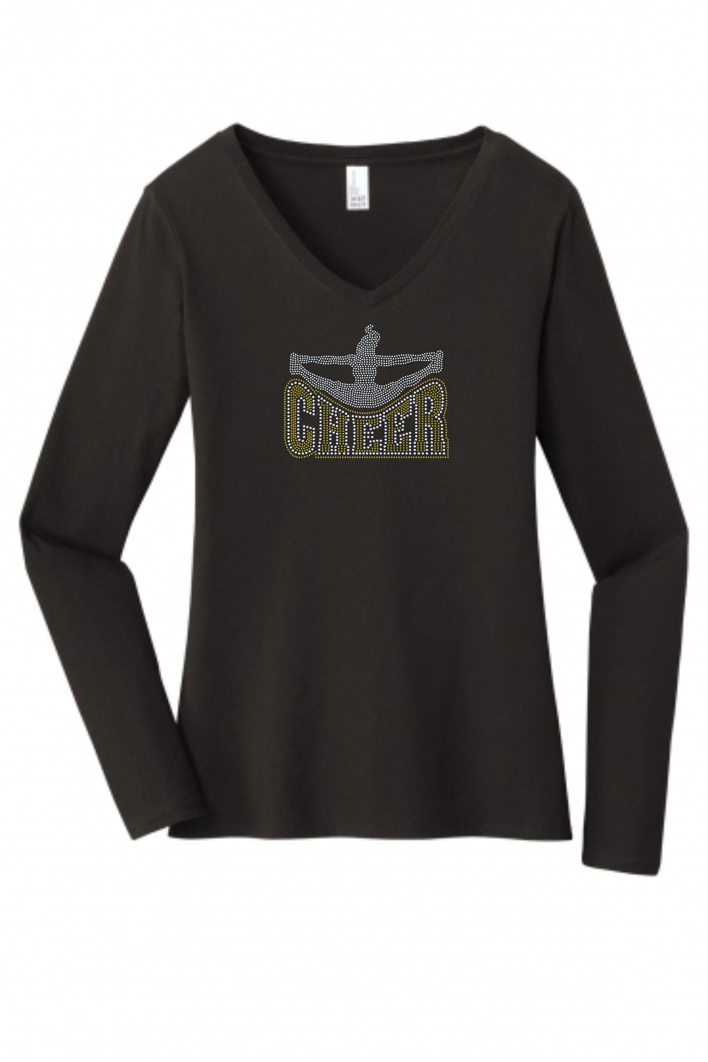Cheer Jump Bling Tee for Adult or Youth! / Cheer Sparkle Design / Cheer Tank, Tee or Sweatshirt! Choose the color of bling! - Stitch N Bling