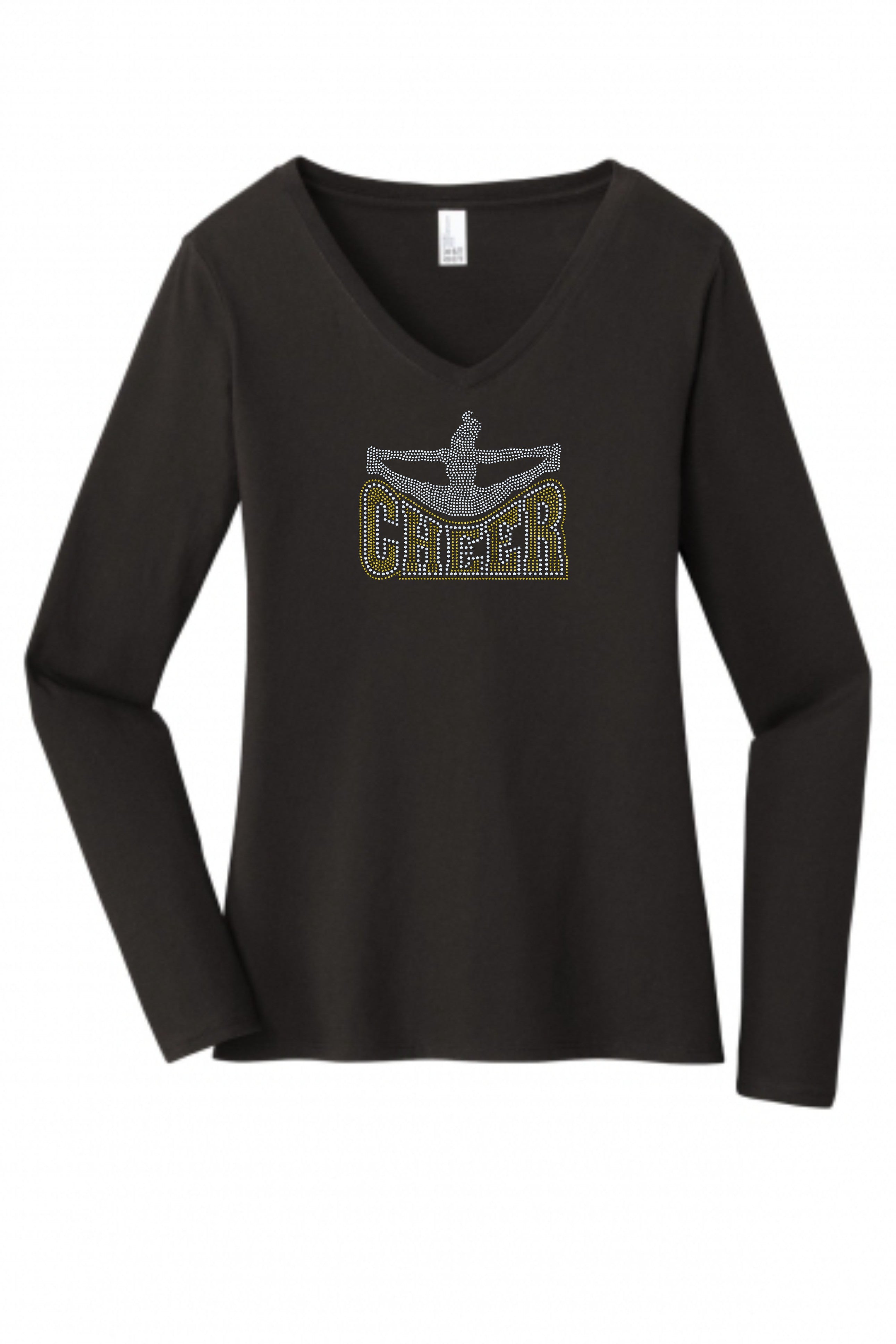 Cheer Jump Bling Tee for Adult or Youth! / Cheer Sparkle Design / Cheer Tank, Tee or Sweatshirt! Choose the color of bling! - Stitch N Bling