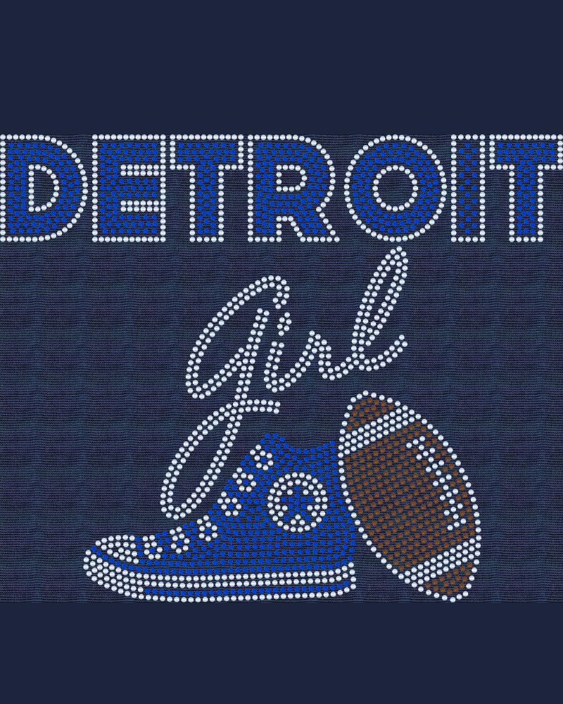 Detroit Girl Football Tennis Shoe Bling Apparel – Ladies V-Neck Tee, Unisex Crewneck, Ladies Long Sleeve V-Neck Shirt, Unisex Sweatshirt