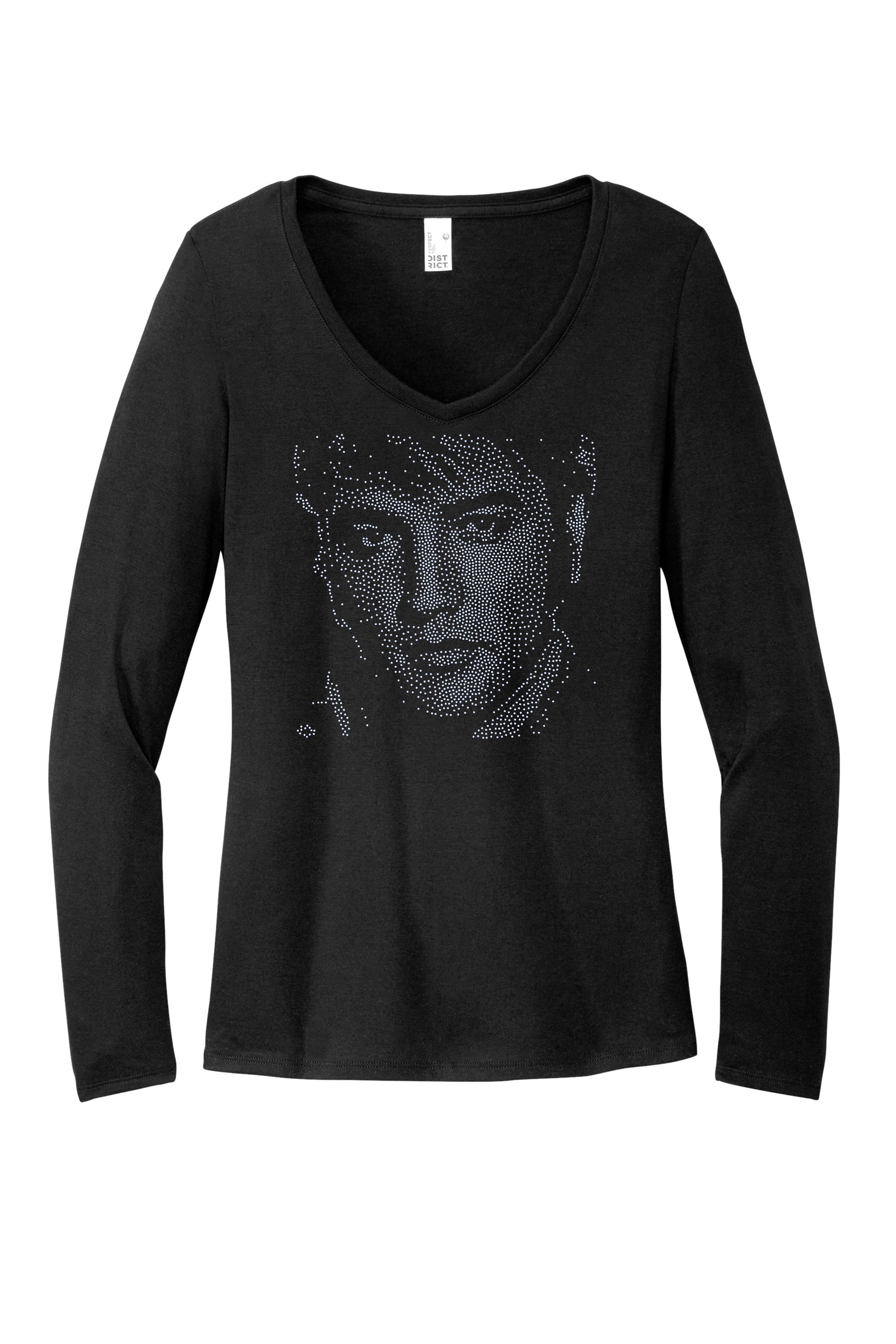 Elvis Presley Stunning Bling Sparkle Apparel – Ladies V-Neck Tee, Unisex Crewneck, Ladies Long Sleeve V-Neck Shirt, Unisex Sweatshirt