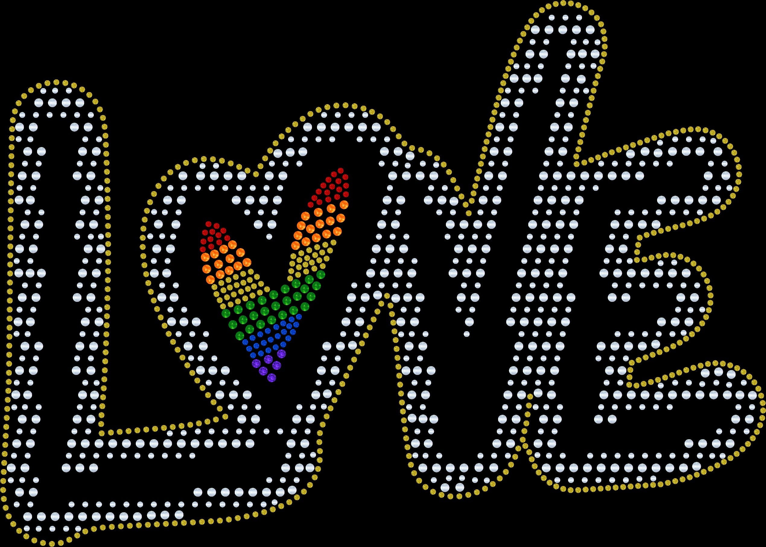 Shimmering LOVE Statement Tee, Love Loudly – Pride Bling Tee, Shining Love Pride Bling Shirt, Love in Color, LGBTQ Bling T-Shirt, Tank or Sweatshirt Available - Stitch N Bling