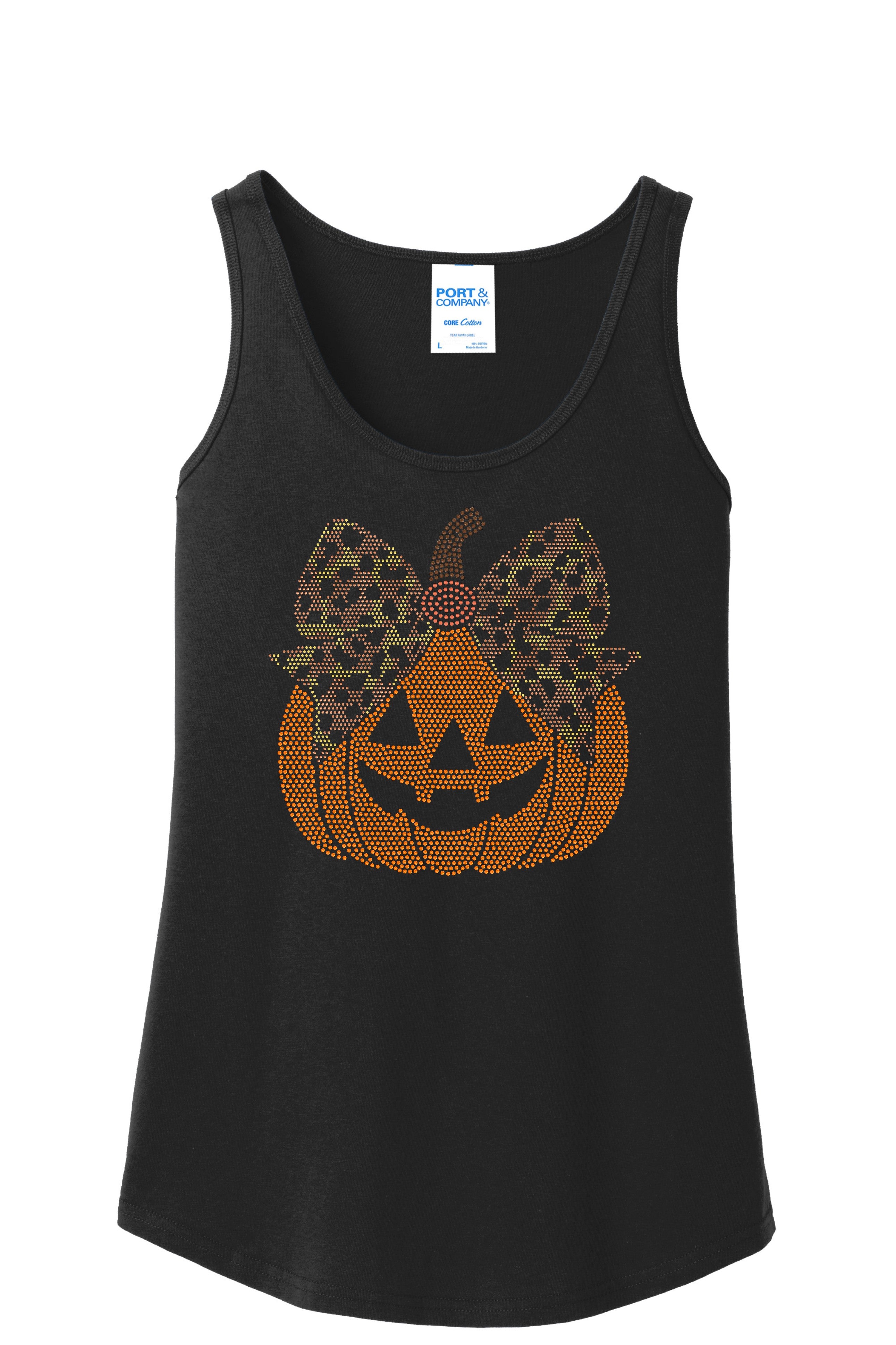 Miss Jack O Lantern Pumpkin Bling Apparel – Ladies V-Neck Tee, Unisex Crewneck, Ladies Long Sleeve V-Neck Shirt, Unisex Sweatshirt