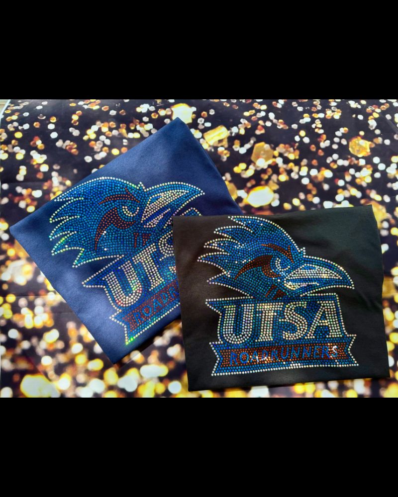 UTSA Roadrunners Texas University of Texas at San Antonio College Sports Bling Apparel -  Ladies V-Neck Tee, Unisex Crewneck, Ladies Long Sleeve V-Neck Shirt, Unisex Sweatshirt
