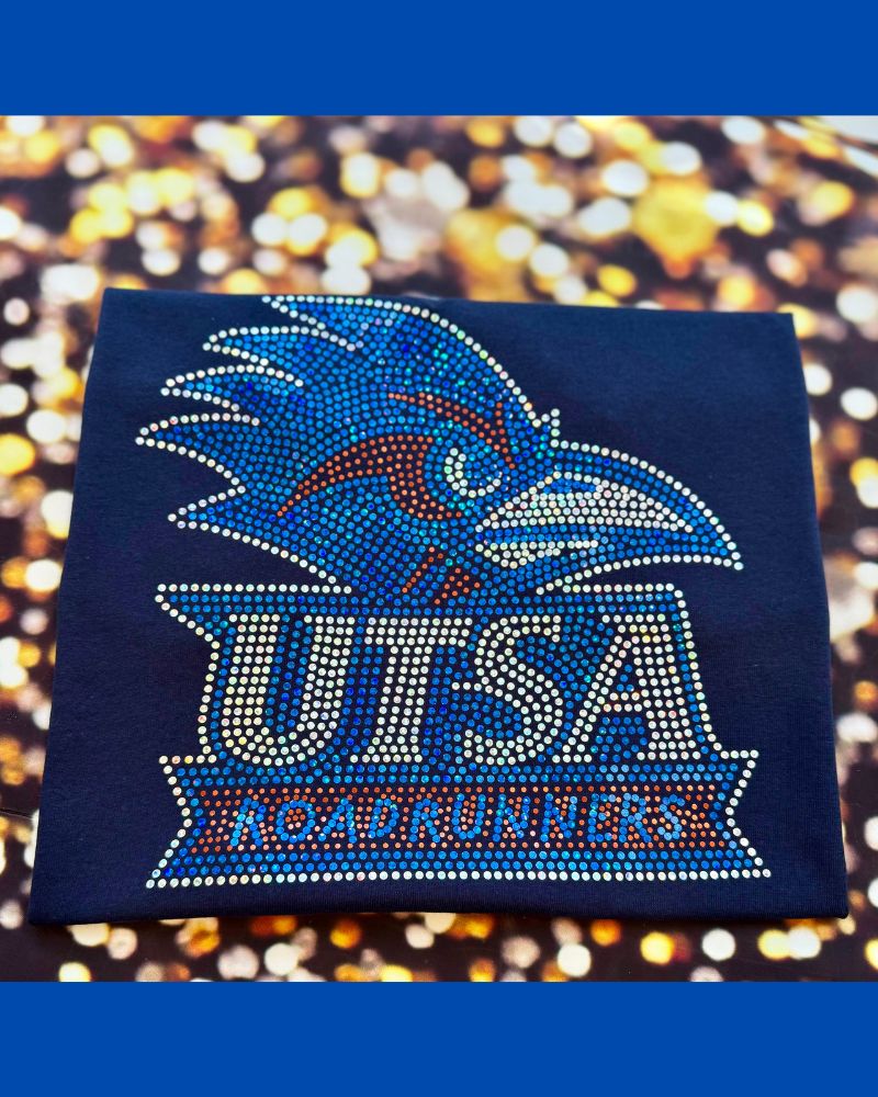 UTSA Roadrunners Texas University of Texas at San Antonio College Sports Bling Apparel -  Ladies V-Neck Tee, Unisex Crewneck, Ladies Long Sleeve V-Neck Shirt, Unisex Sweatshirt