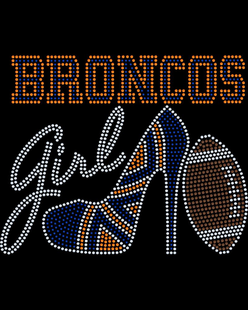 Denver Broncos Girl High Heel Football Apparel -  Ladies V-Neck Tee, Unisex Crewneck, Ladies Long Sleeve V-Neck Shirt, Unisex Sweatshirt