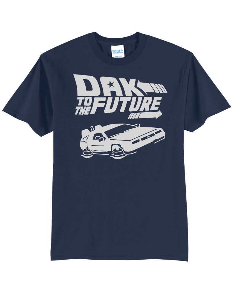Dak to the Future Dallas Cowboy Graphic Apparel – Ladies V-Neck Tee, Unisex Crewneck, Ladies Long Sleeve V-Neck Shirt, Unisex Sweatshirt