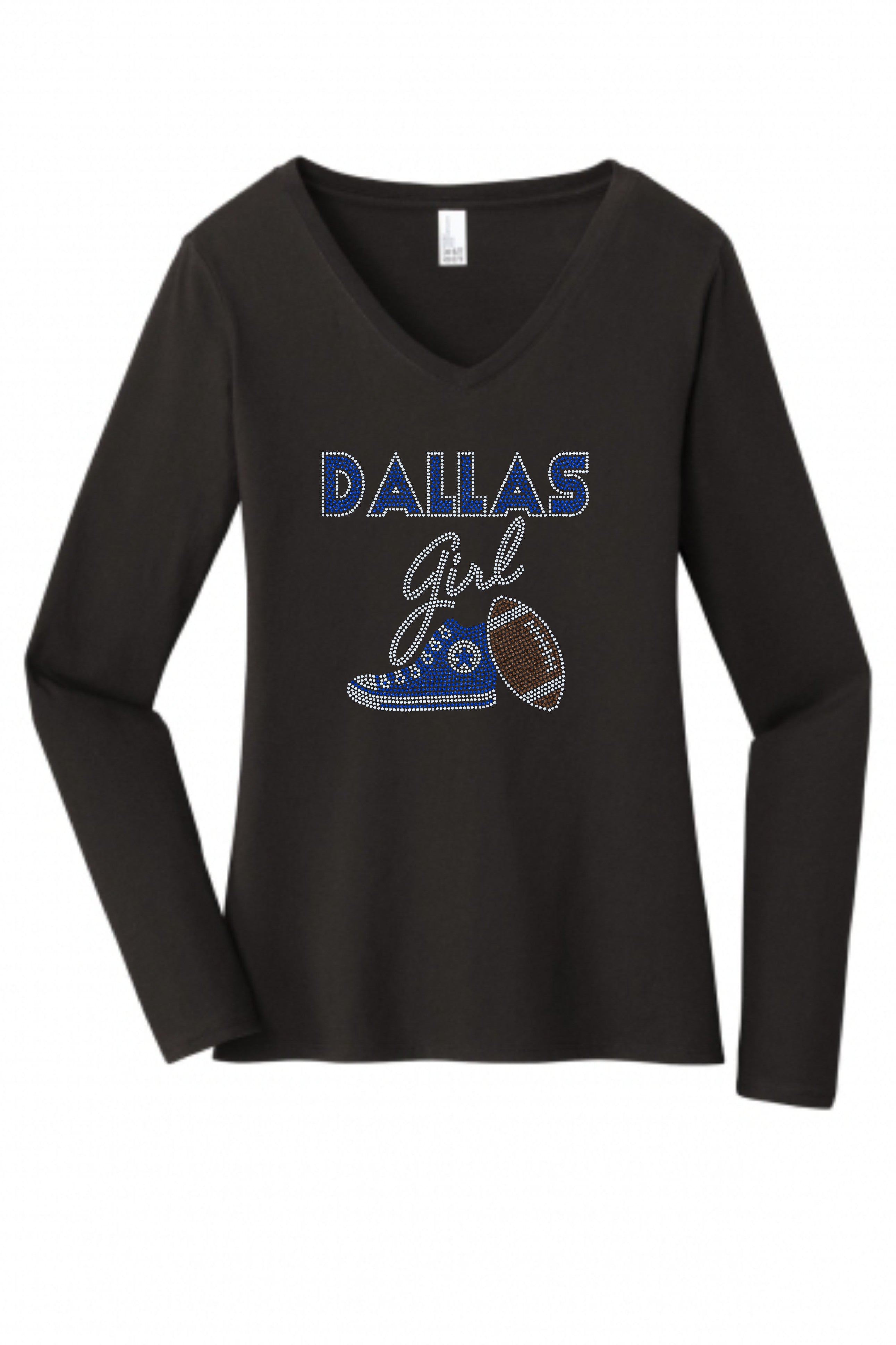 Personalized Dallas Football Bling Tee, Tennis Shoe, Dallas Girl! Personalization Optional! Tees, Long sleeve and Sweatshirts Available! - Stitch N Bling