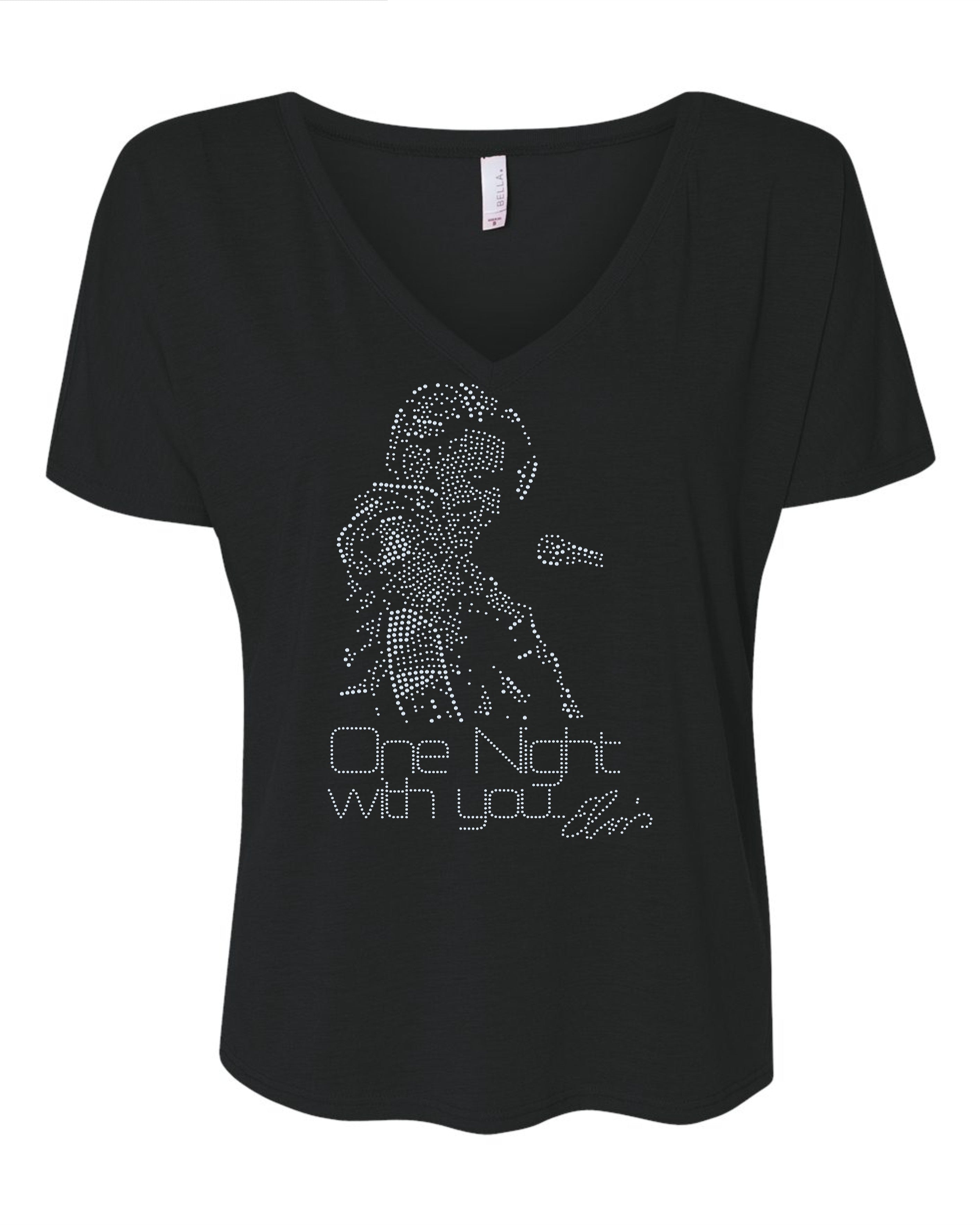 Elvis Presley One Night With You Bling Apparel – Ladies V-Neck Tee, Unisex Crewneck, Ladies Long Sleeve V-Neck Shirt, Unisex Sweatshirt