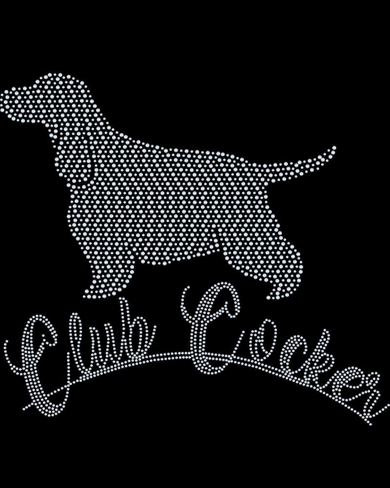 English Cocker Spaniel Club Cocker Dog Mom Bling Apparel – Ladies V-Neck Tee, Unisex Crewneck, Ladies Long Sleeve V-Neck Shirt, Unisex Sweatshirt
