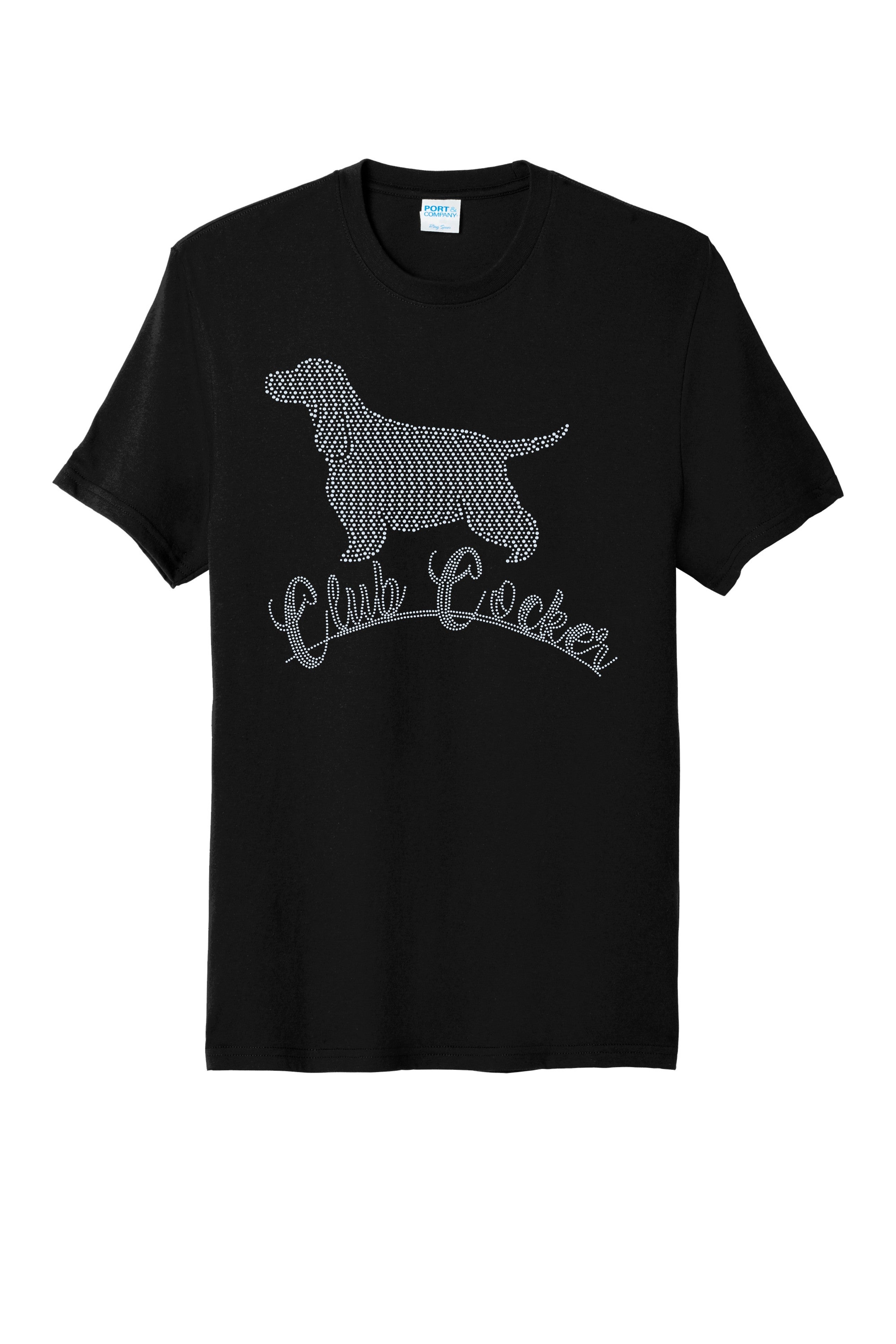 English Cocker Spaniel Club Cocker Dog Mom Bling Apparel – Ladies V-Neck Tee, Unisex Crewneck, Ladies Long Sleeve V-Neck Shirt, Unisex Sweatshirt