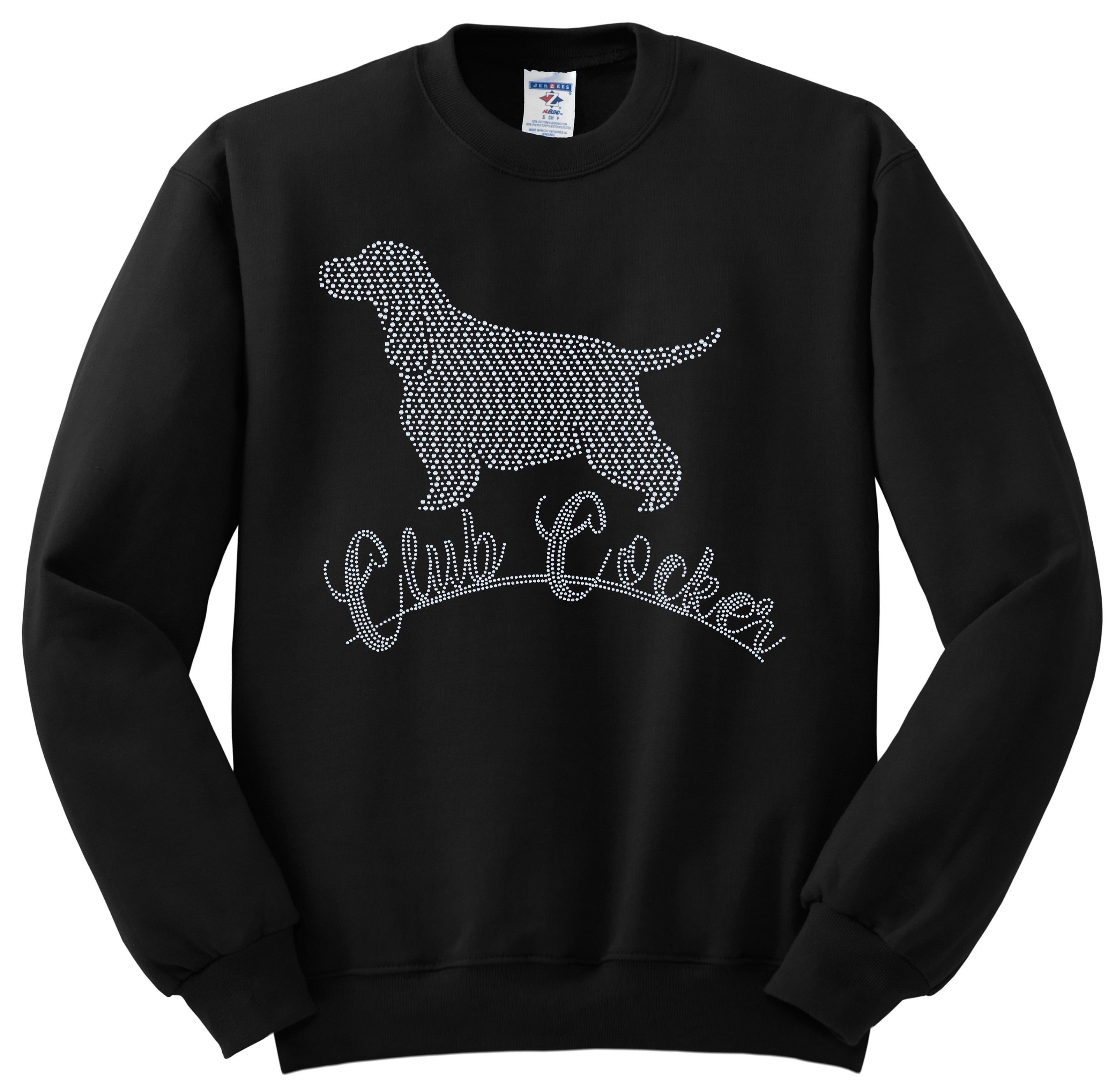English Cocker Spaniel Club Cocker Dog Mom Bling Apparel – Ladies V-Neck Tee, Unisex Crewneck, Ladies Long Sleeve V-Neck Shirt, Unisex Sweatshirt