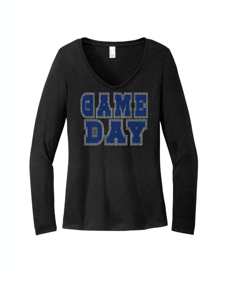 GAME DAY Sports Bling Apparel - Ladies V-Neck Tee, Unisex Crewneck, Ladies Long Sleeve V-Neck Shirt, Unisex Sweatshirt! Choose your Color!