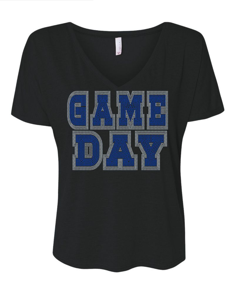 GAME DAY Sports Bling Apparel - Ladies V-Neck Tee, Unisex Crewneck, Ladies Long Sleeve V-Neck Shirt, Unisex Sweatshirt! Choose your Color!