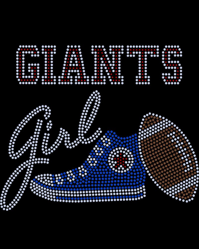 New York Giants Girl Tennis Shoe Bling Apparel -  Ladies V-Neck Tee, Unisex Crewneck, Ladies Long Sleeve V-Neck Shirt, Unisex Sweatshirt