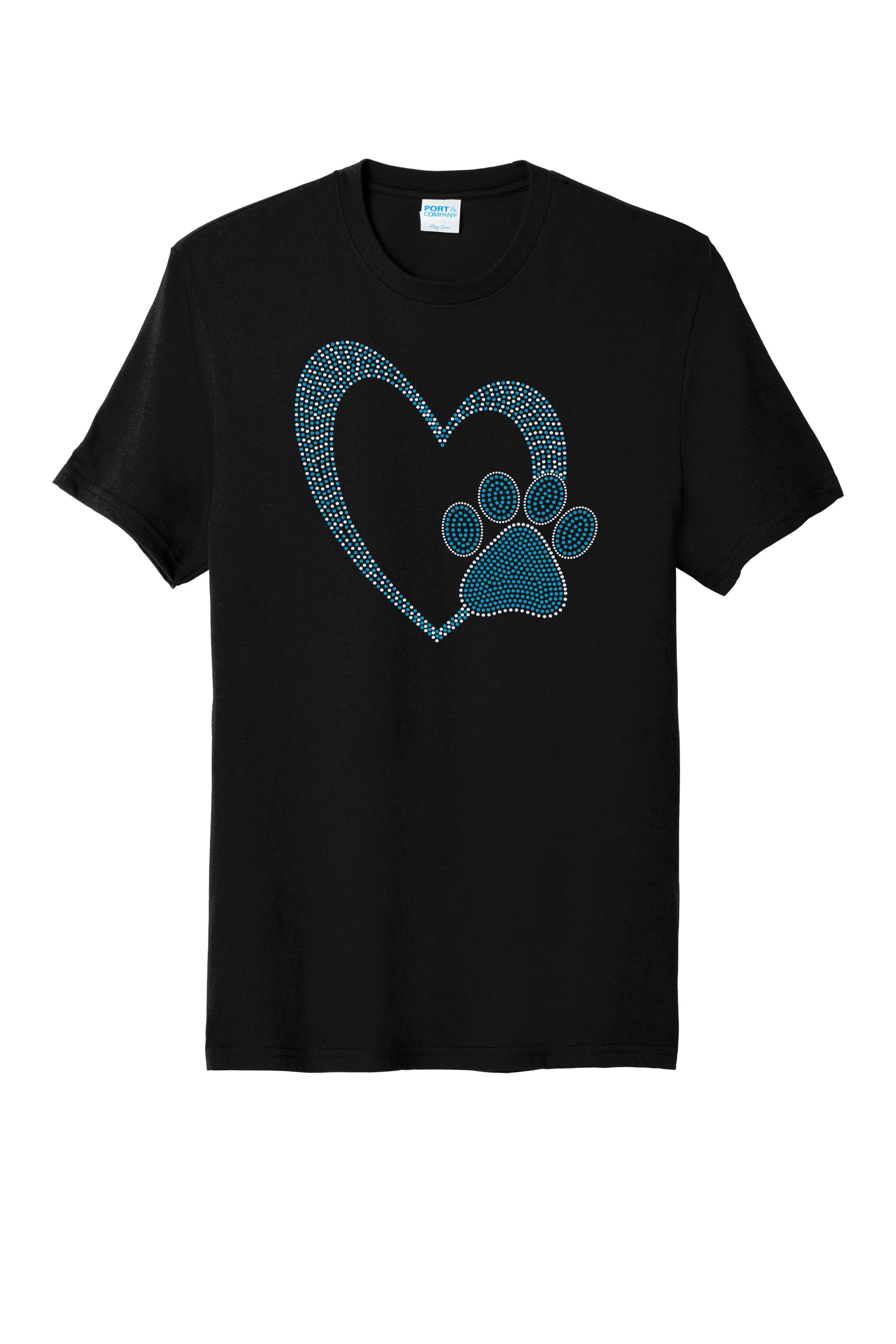 Heart Paw Print Dog Lover Mom Bling Apparel β Ladies V-Neck Tee, Unisex Crewneck, Ladies Long Sleeve V-Neck Shirt, Unisex Sweatshirt