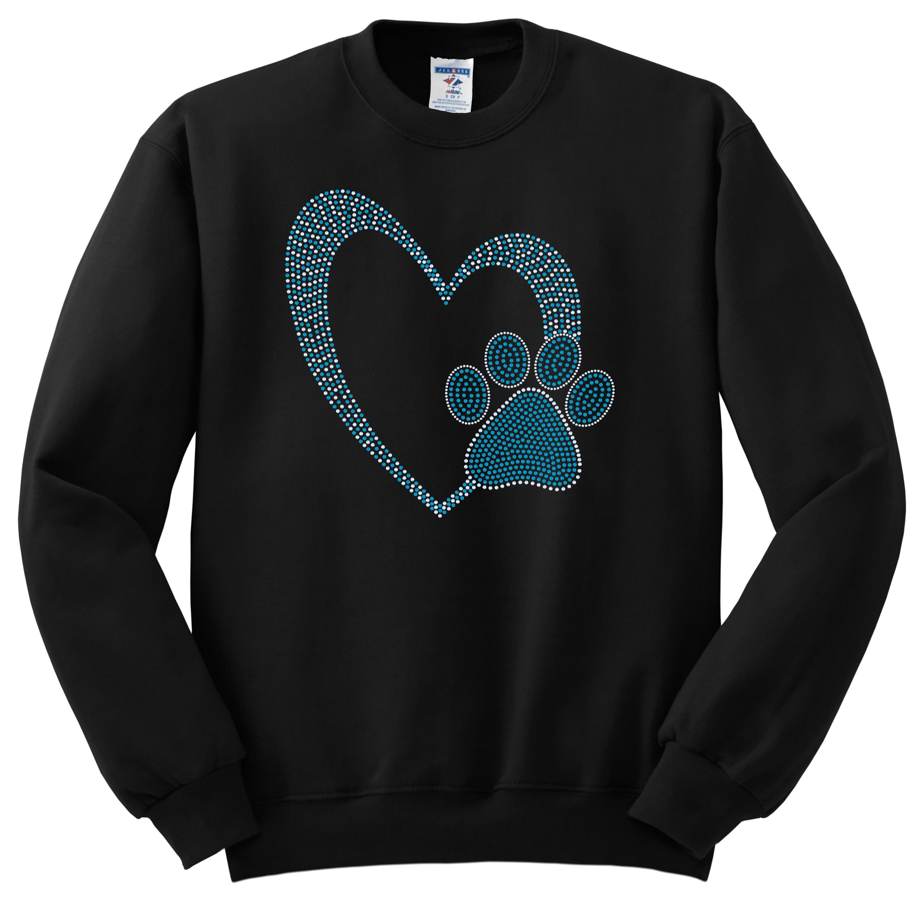 Heart Paw Print Dog Lover Mom Bling Apparel β Ladies V-Neck Tee, Unisex Crewneck, Ladies Long Sleeve V-Neck Shirt, Unisex Sweatshirt