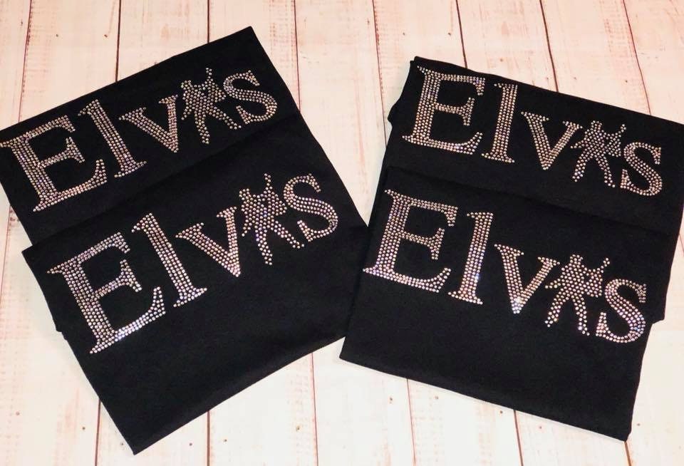 Elvis Presley Name Bling Tee! Elvis Bling/Elvis Design - Stitch N Bling