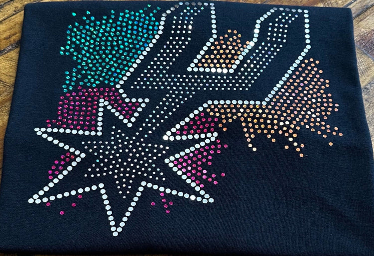 Spurs Retro Pom Pom Spangle Bling / Basketball Bling Tee / San Antonio Tee / Sports Tee / Youth Sizes Available - Stitch N Bling