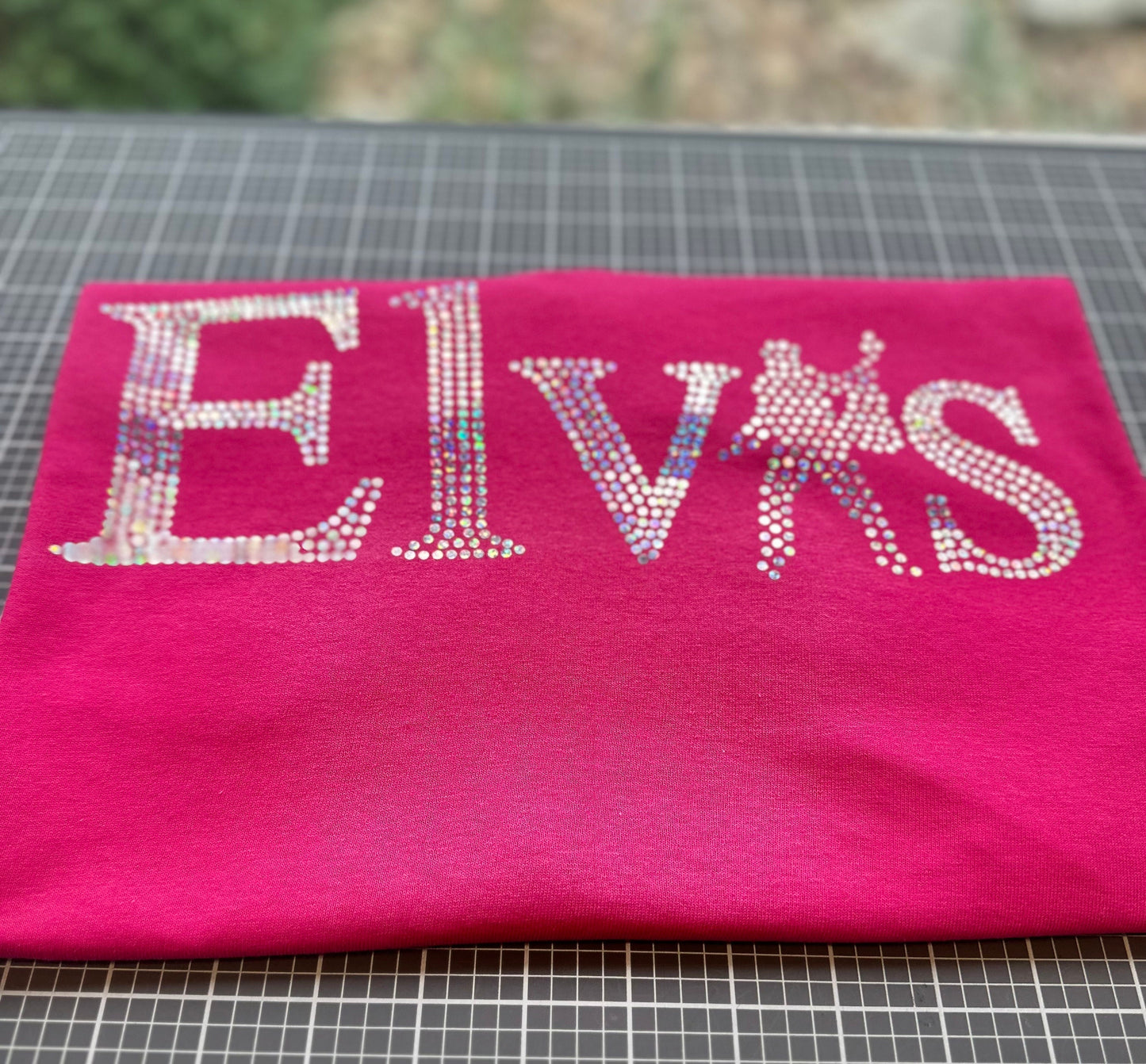 Elvis Presley Name Bling on PINK Tee or Sweatshirt! Elvis Bling / Elvis Design - Stitch N Bling