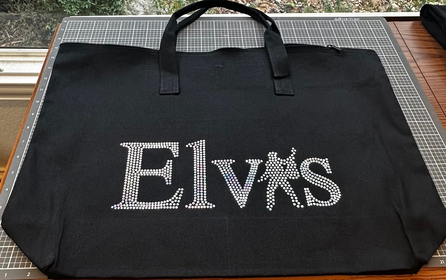 Elvis Bling Bag / Elvis Bag / Graceland Zippered Tote bag! - Stitch N Bling