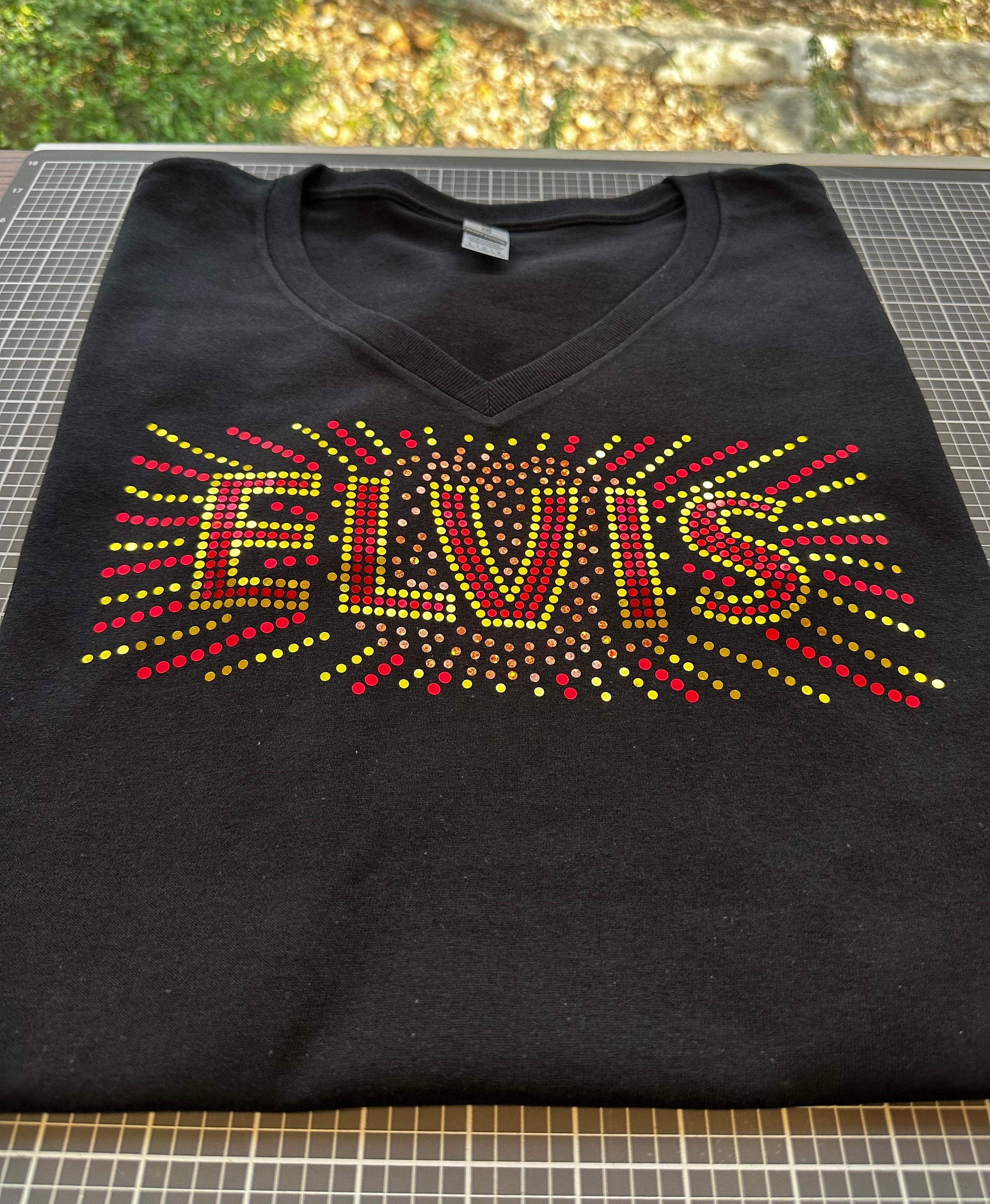 Elvis Lights Bling Tees! RED and Gold Bling Tee or Sweatshirt - Stitch N Bling