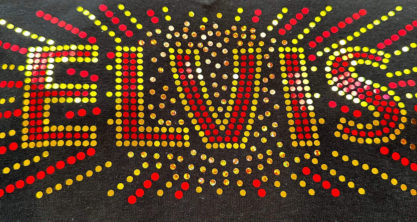 Elvis Lights Bling Tees! RED and Gold Bling Tee or Sweatshirt - Stitch N Bling