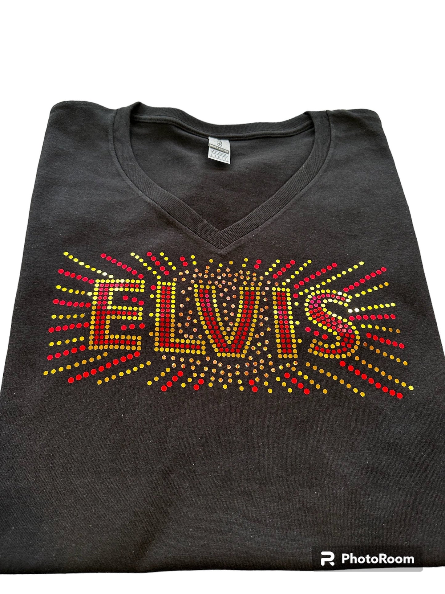 Elvis Lights Bling Tees! RED and Gold Bling Tee or Sweatshirt - Stitch N Bling