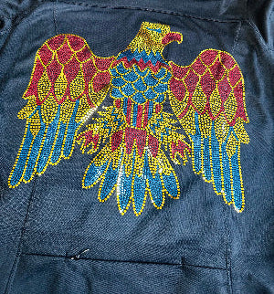 Elvis Eagle Bling Zippered Jacket, Zippered Hoodie or Sweatshirt! Full Body Jumpsuit Elvis / XL Elvis Design! Eagle with Bling! - Stitch N Bling