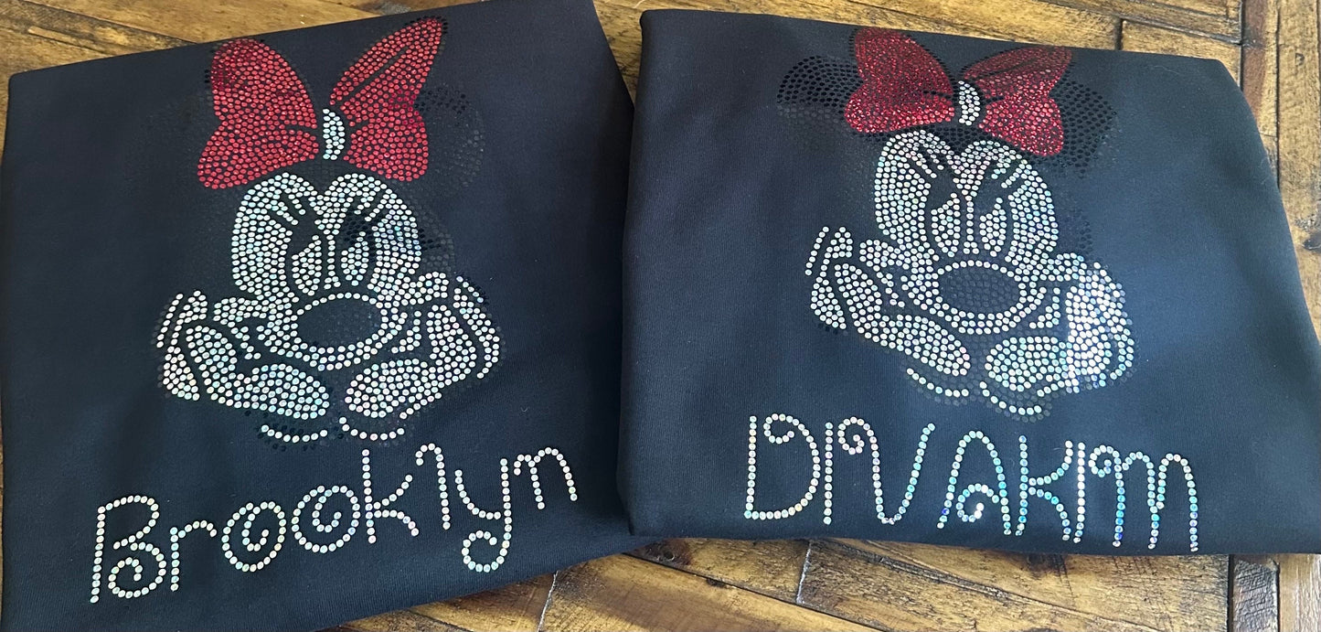 Personalized Mouse Bling/ Girl Mouse Tee/ Children & Adult Sizes Available, Sweatshirts / Free Personalization