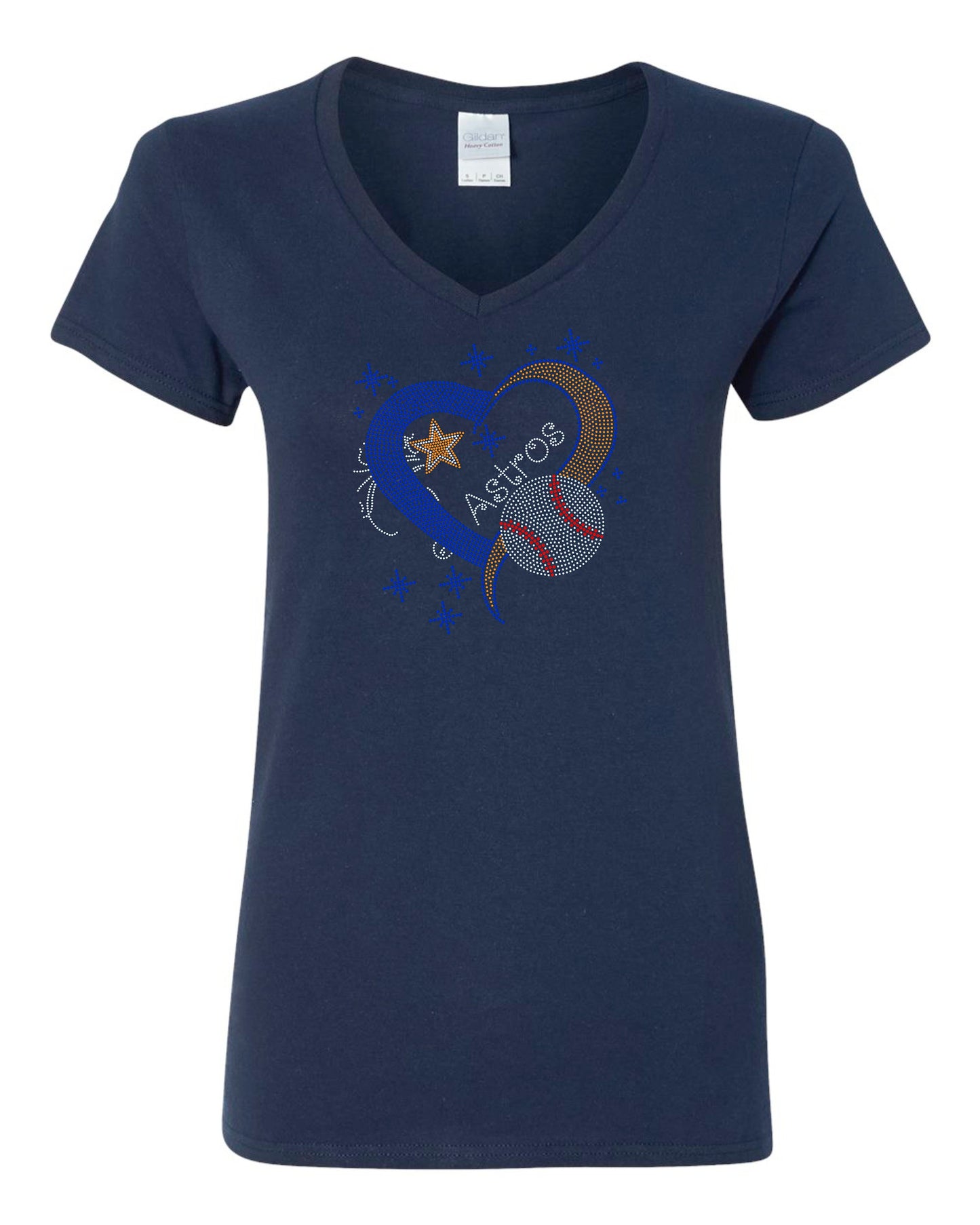 Houston Astros Bling / Baseball Sparkle / Texas Sports Bling Tee - Stitch N Bling
