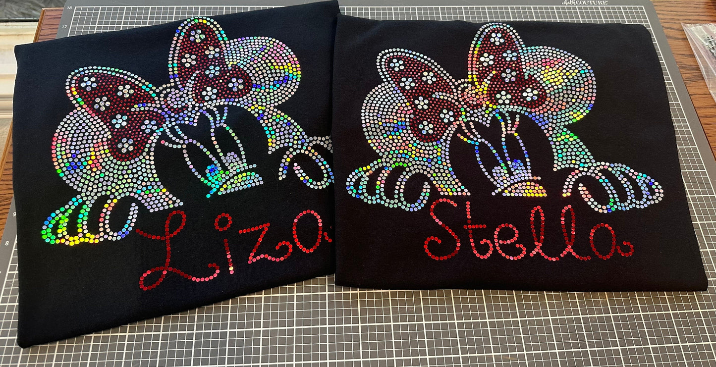 Personalized Mouse Peek a Boo Bling/ Girl Mouse Tee/ Children & Adult Sizes Available, Sweatshirts and Tees