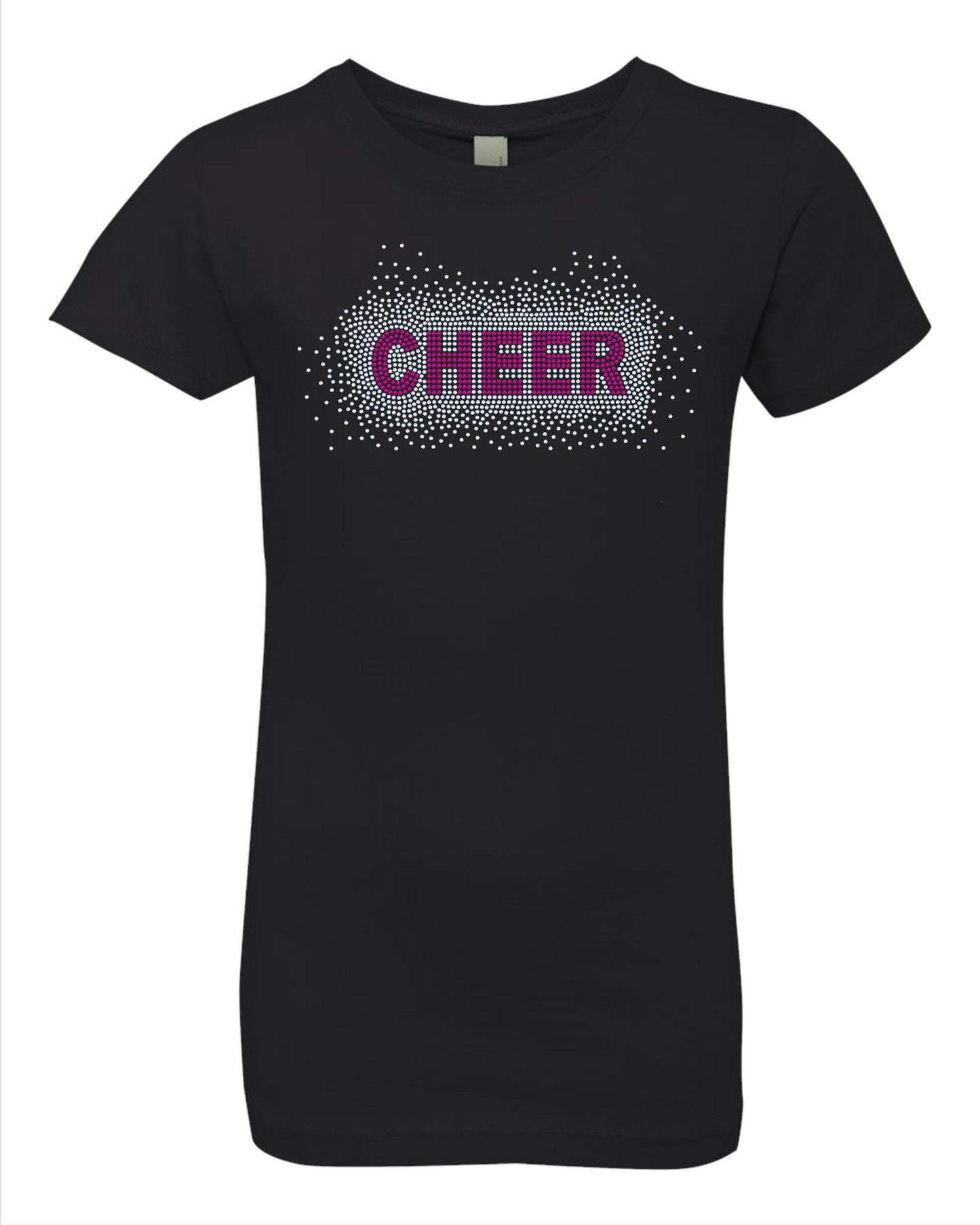 Cheer Bling Tee for Adult or Youth! / Cheer Design / Cheer Tank, Tee or Sweatshirt! Choose the color of bling! - Stitch N Bling