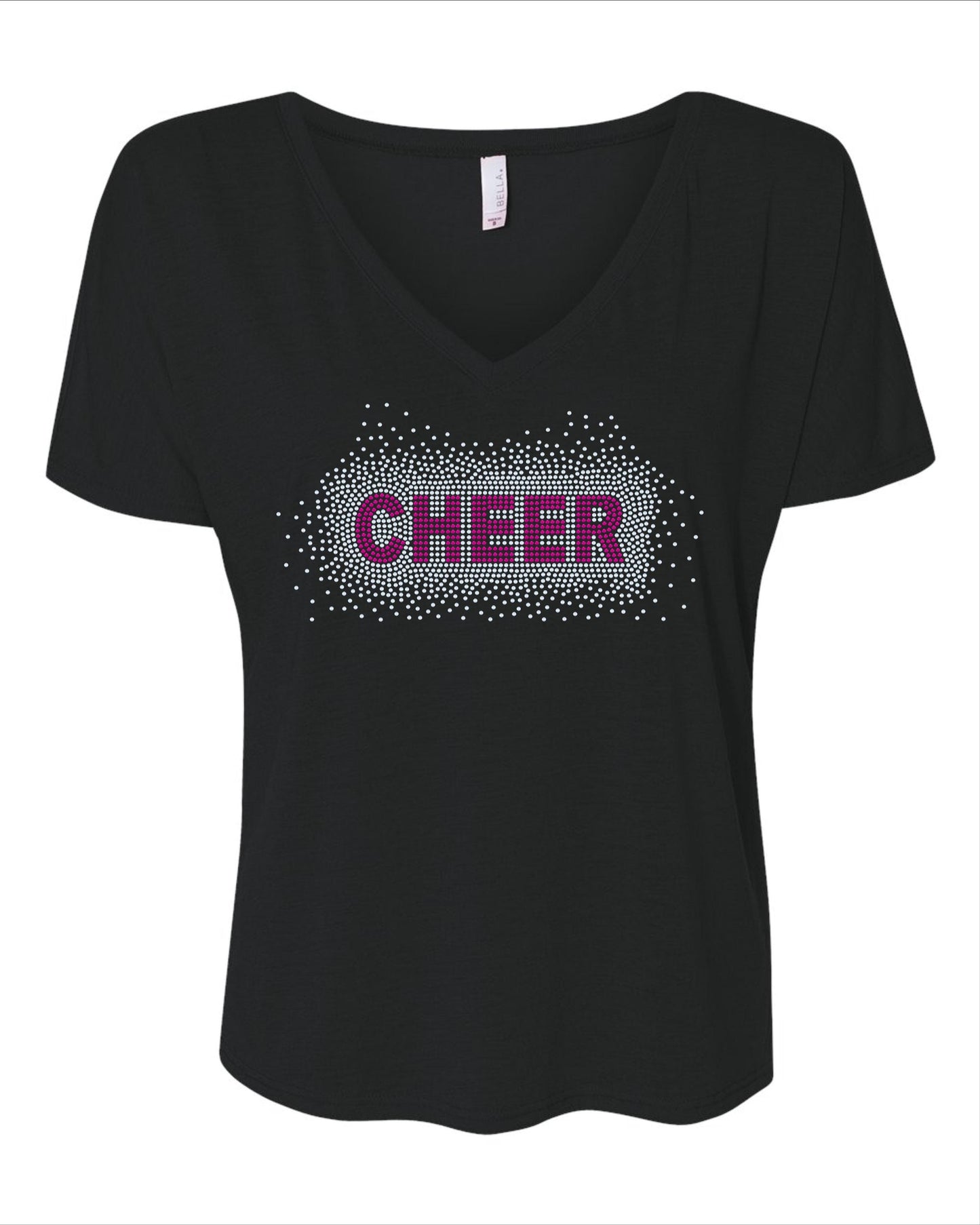 Cheer Bling Tee for Adult or Youth! / Cheer Design / Cheer Tank, Tee or Sweatshirt! Choose the color of bling! - Stitch N Bling