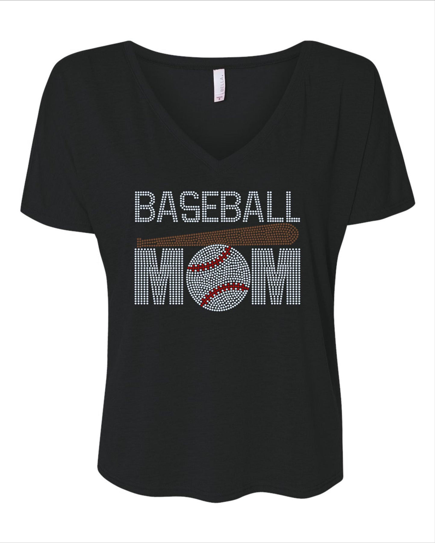 Baseball MOM Tee! Baseball Mom Sparkle Bling Tee / Baseball Mom with Bat Tee, Tank or Sweatshirt - Stitch N Bling