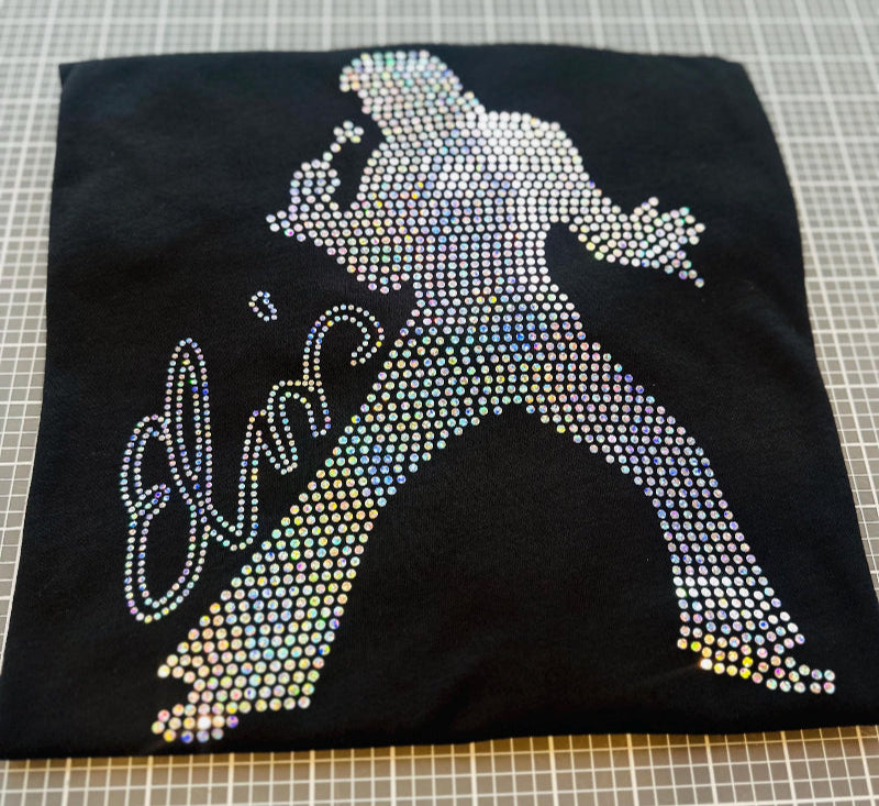 Silver Elvis Presley Rock n Roll Bling Tee, Sweatshirt or long sleeve! Elvis Bling, Graceland, TCB - Stitch N Bling