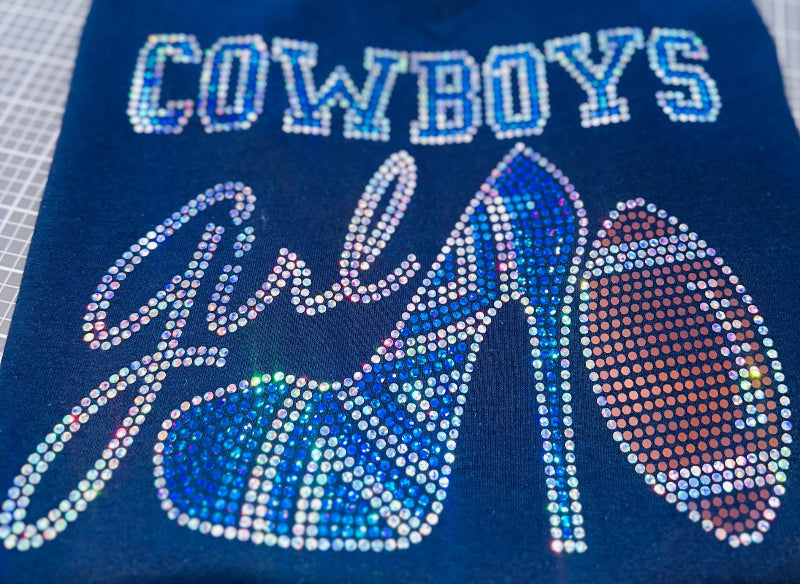 Personalized Dallas Cowboys Bling Tee, Converse Bling Shoe, Cowboys Girl, Personalization Optional! Sweatshirts and Long sleeve Available! - Stitch N Bling