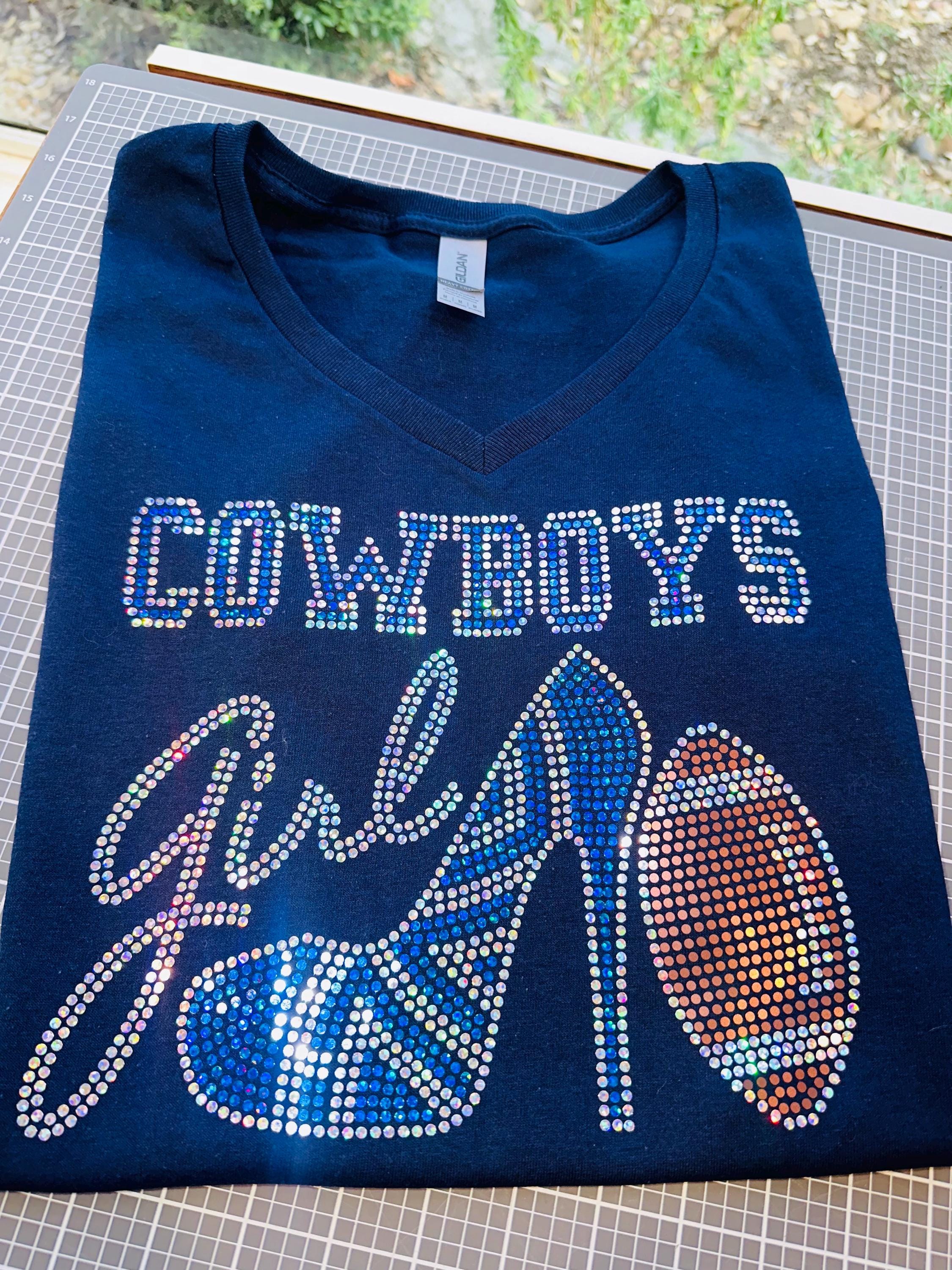 Personalized Dallas Cowboys Bling Tee, Converse Bling Shoe, Cowboys Girl, Personalization Optional! Sweatshirts and Long sleeve Available! - Stitch N Bling