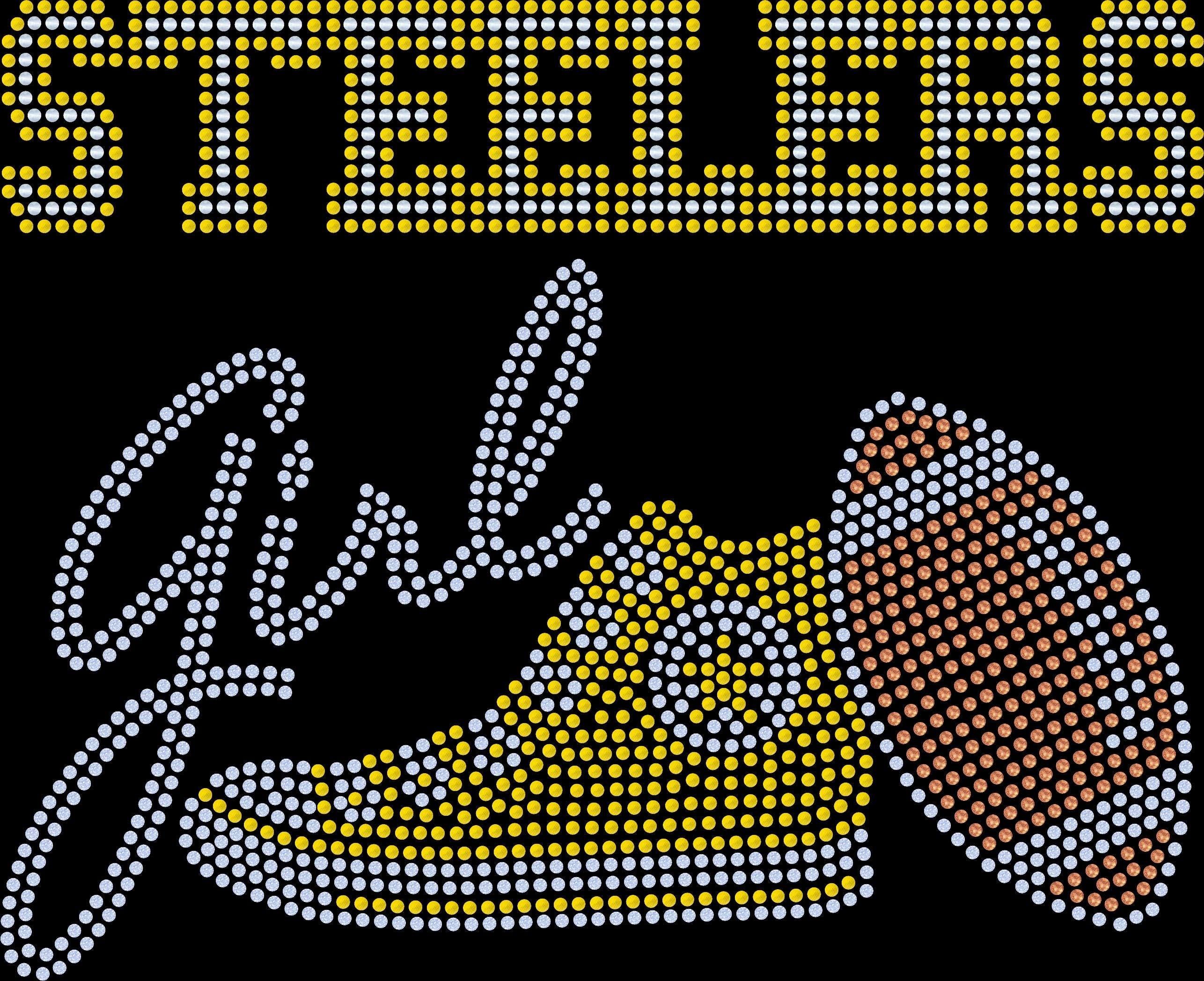 Pittsburgh Steelers Bling Tee, Converse Tennis Shoe, Bling Tennis Shoe, Steelers Girl, Optional Personalization Name & Number Tee! - Stitch N Bling