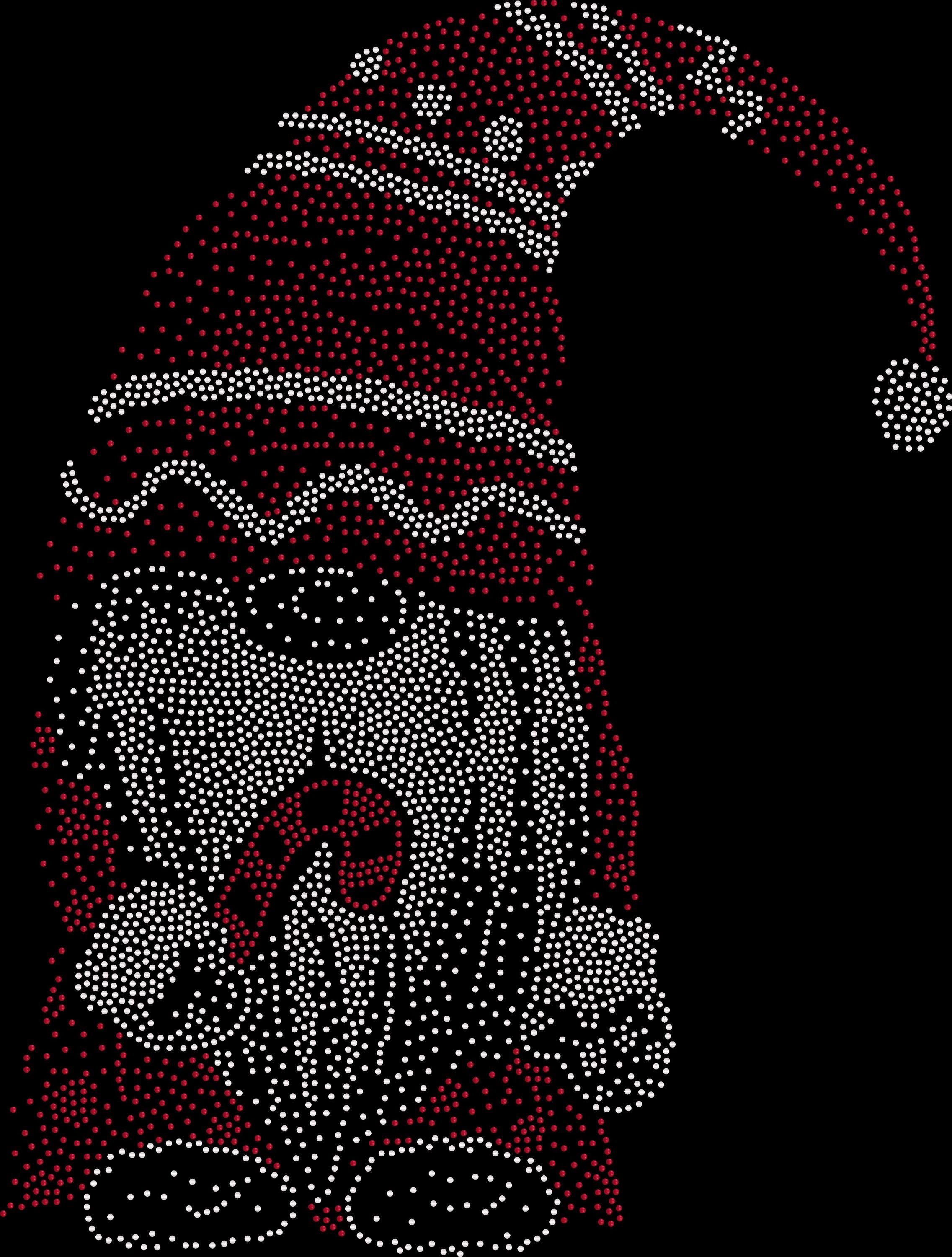 Christmas Gnome Bling Tee, T-Shirt Christmas Spangle Design! Gnome with Santa Hat! Gnome Tee, Long Sleeve or Sweatshirts! - Stitch N Bling
