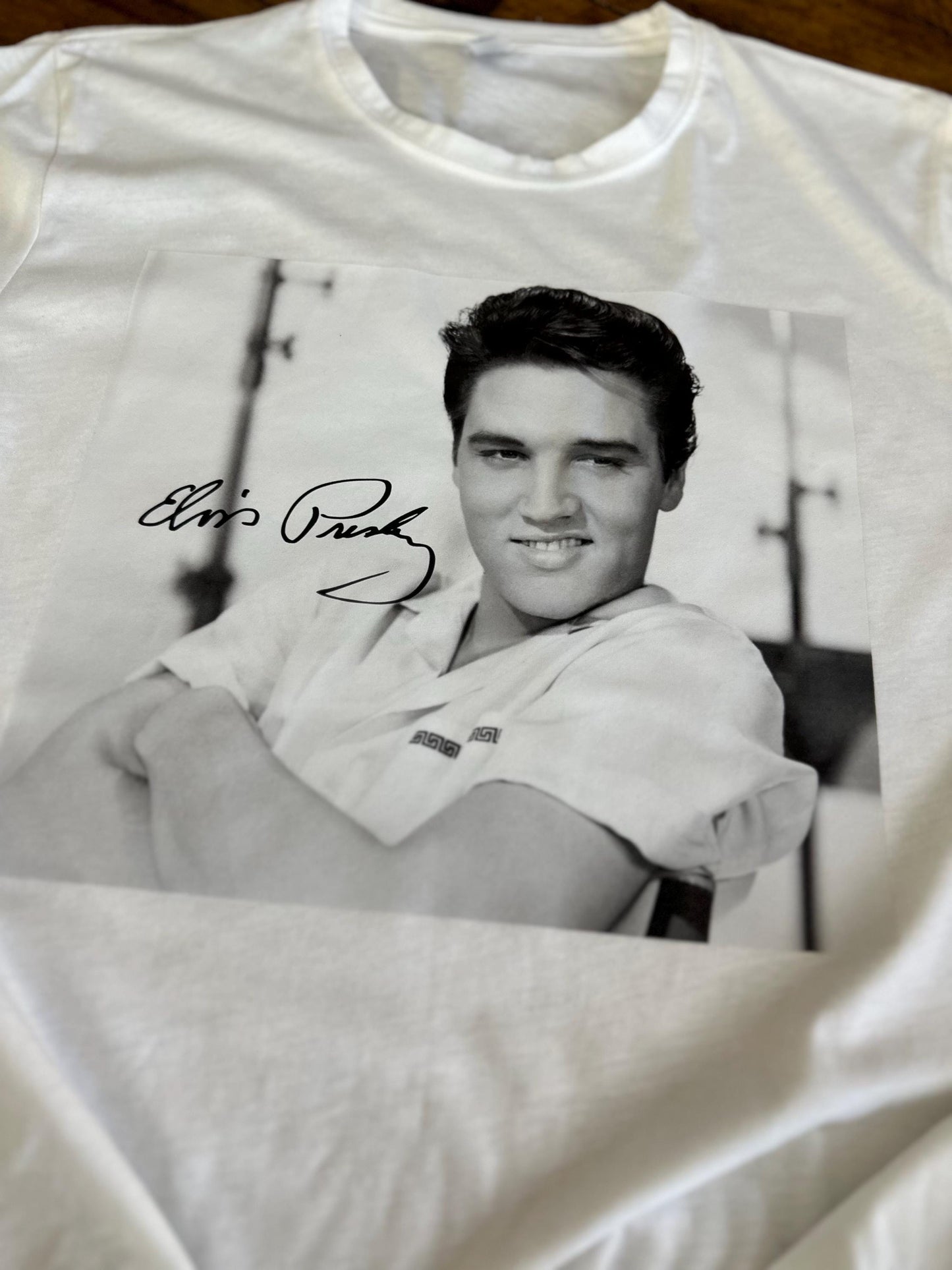 SALE! Elvis Presley Signature Photo Tee! Elvis Quote on Back or Custom Saying. Personalization Available! - Stitch N Bling