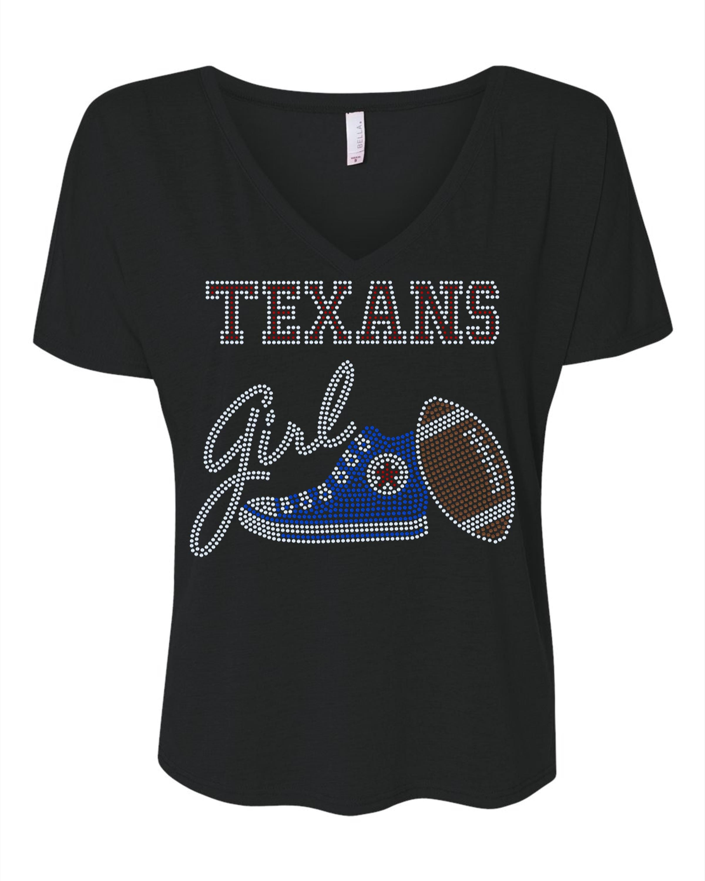 Personalized Houston Texans Bling Tee, Converse Tennis Shoe, Texans Girl, Personalization Optional! Sweatshirts and Long sleeve Available! - Stitch N Bling