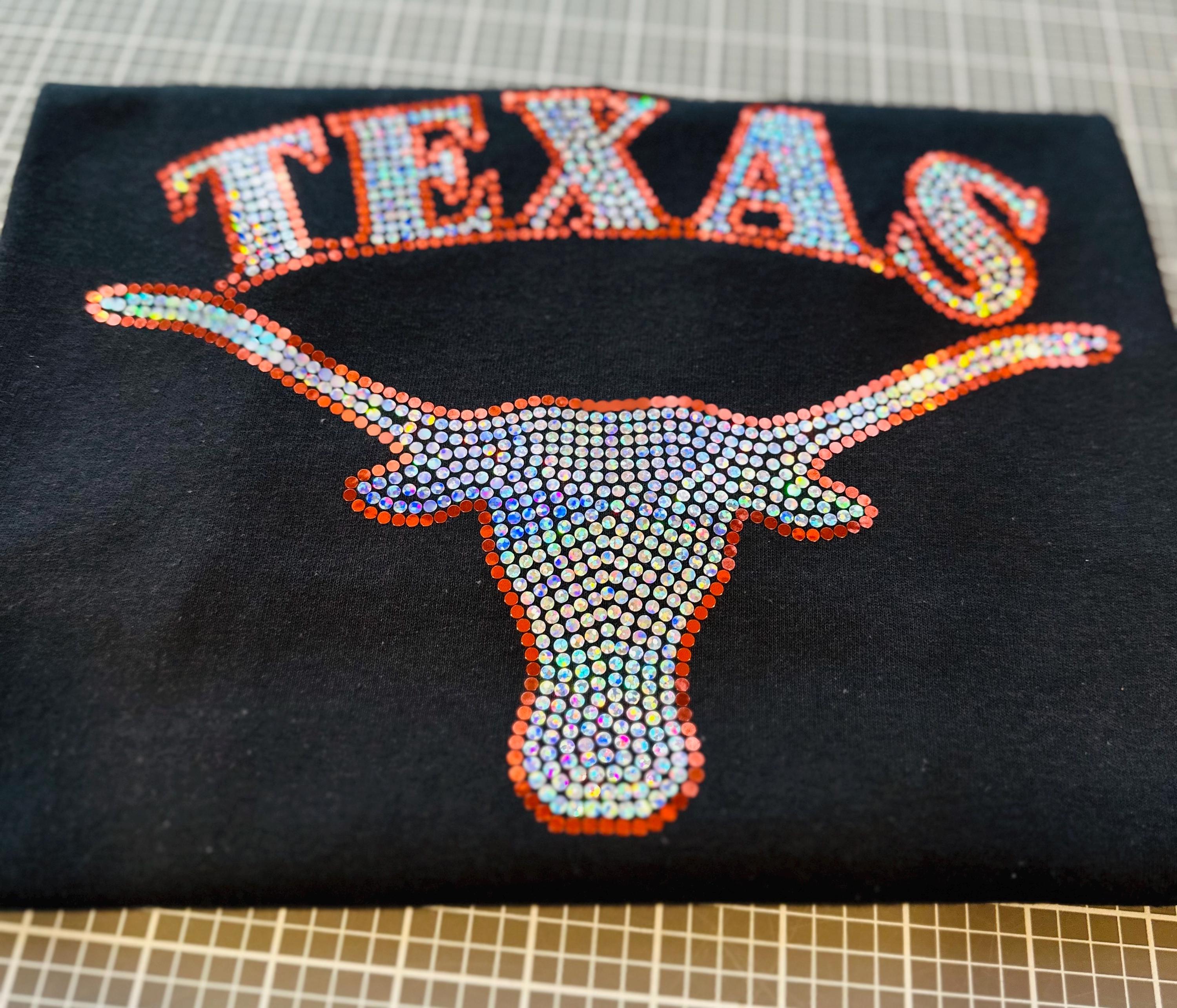UT Austin Longhorn Texas University! University of Texas at Austin Bling/University/Texas Sports Bling Tee or Tank! White or Black tee! - Stitch N Bling