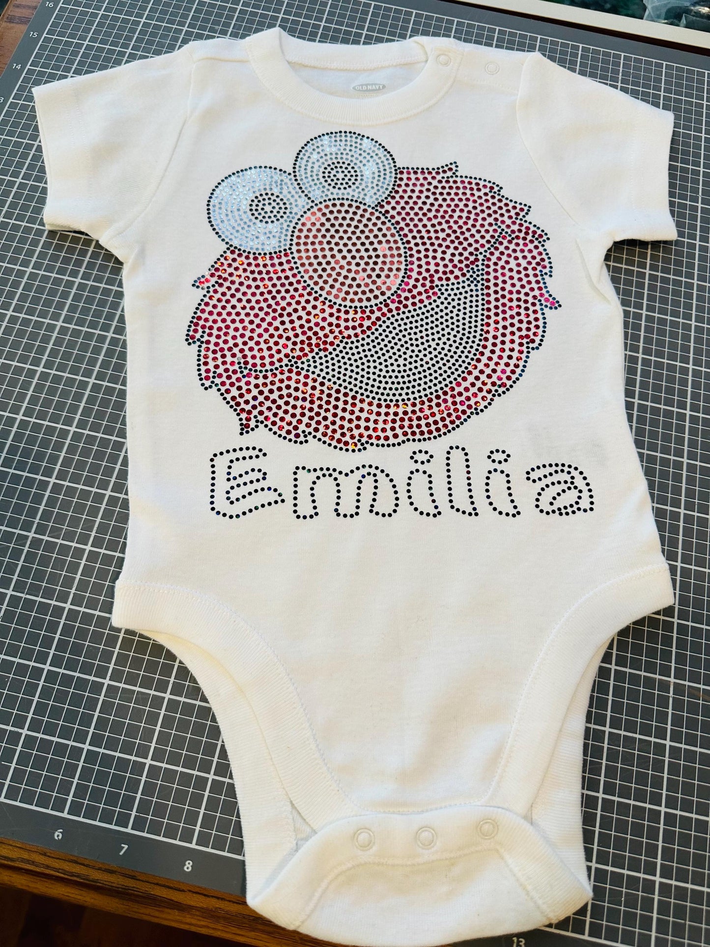 Monster or puppet Onesie or Tee / Monster Bling Onesie! Baby Bling! Youth Tee / T-Shirt Bling! Personalization available upon request!