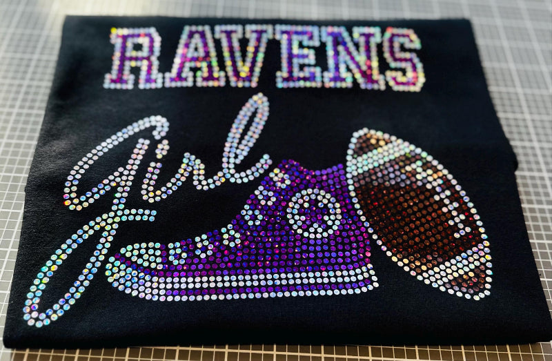 Personalized Baltimore Ravens Bling Tee, Converse Tennis Shoe, Ravens Girl, Personalization Optional! Long sleeve and Sweatshirts! - Stitch N Bling